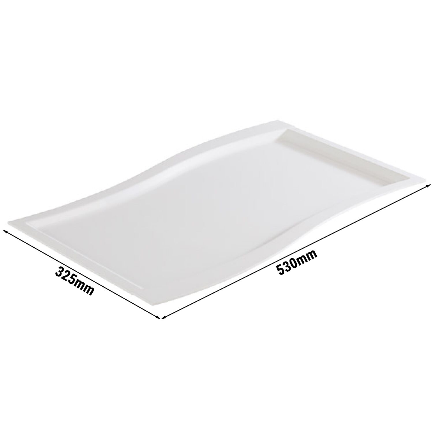 (6 pièces) Plateau GN 1/1 – SINUS – Mélamine – Hauteur : 20 mm – Blanc