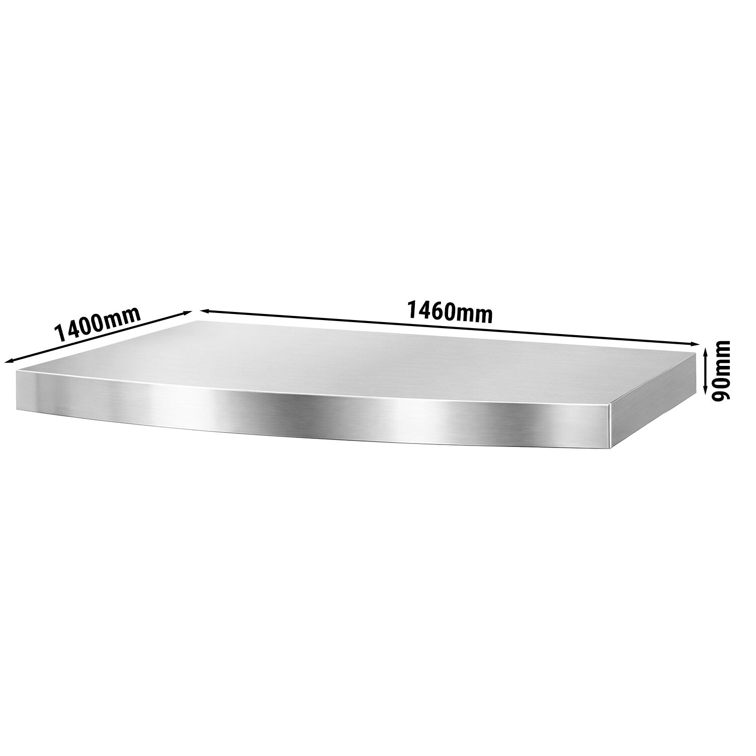 Hotte pour four à pizza - 1460x1400x90mm - Inox - avec sans moteur - compatible avec Four à pizza POP934E & POP934ED