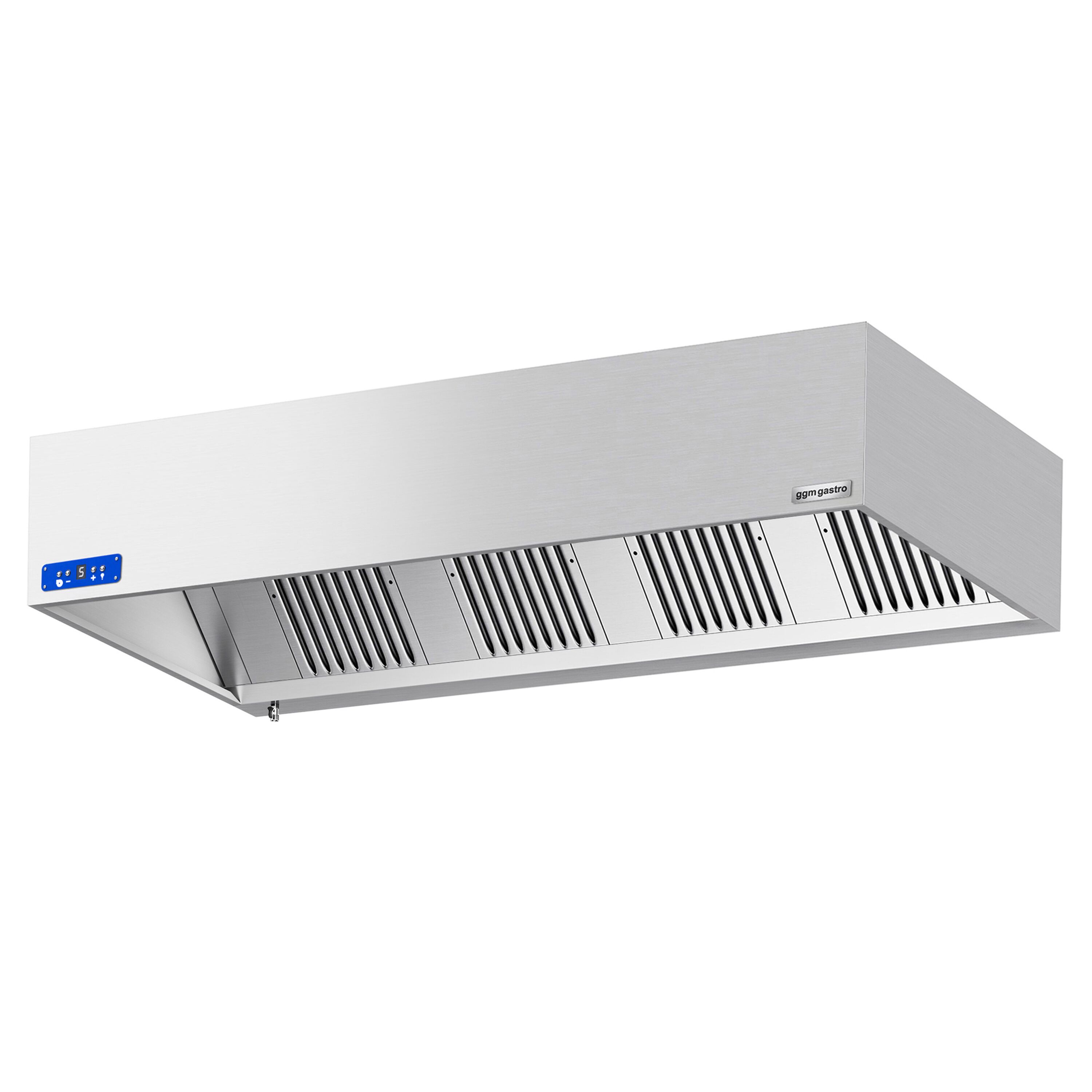 Commercial Wall-Mounted Extractor Hood with Motor – 2400mm – with Speed Controller, Baffle Filters & Lighting