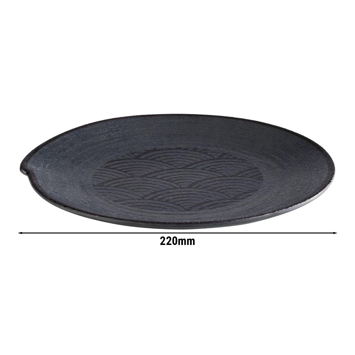 (6 pièces) Assiettes - DARK WAVE - Mélamine - Ø 220 mm