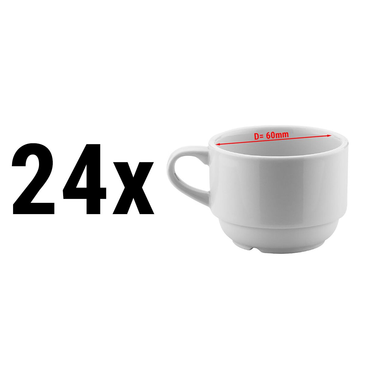 (24 pcs) ENTITY - Tasse de moka - 100ml - Blanc