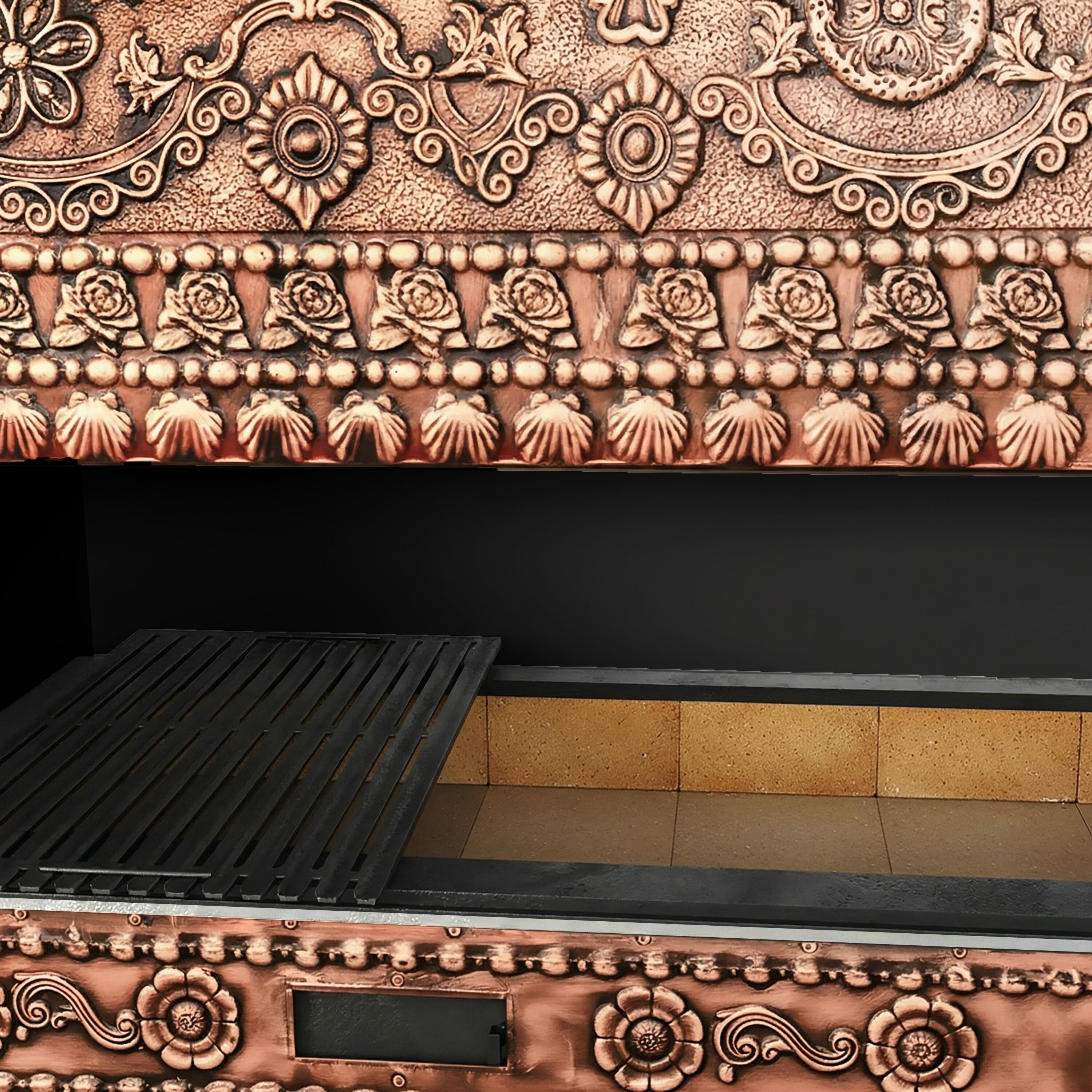 Enclosed Copper Charcoal Grill - 1500mm