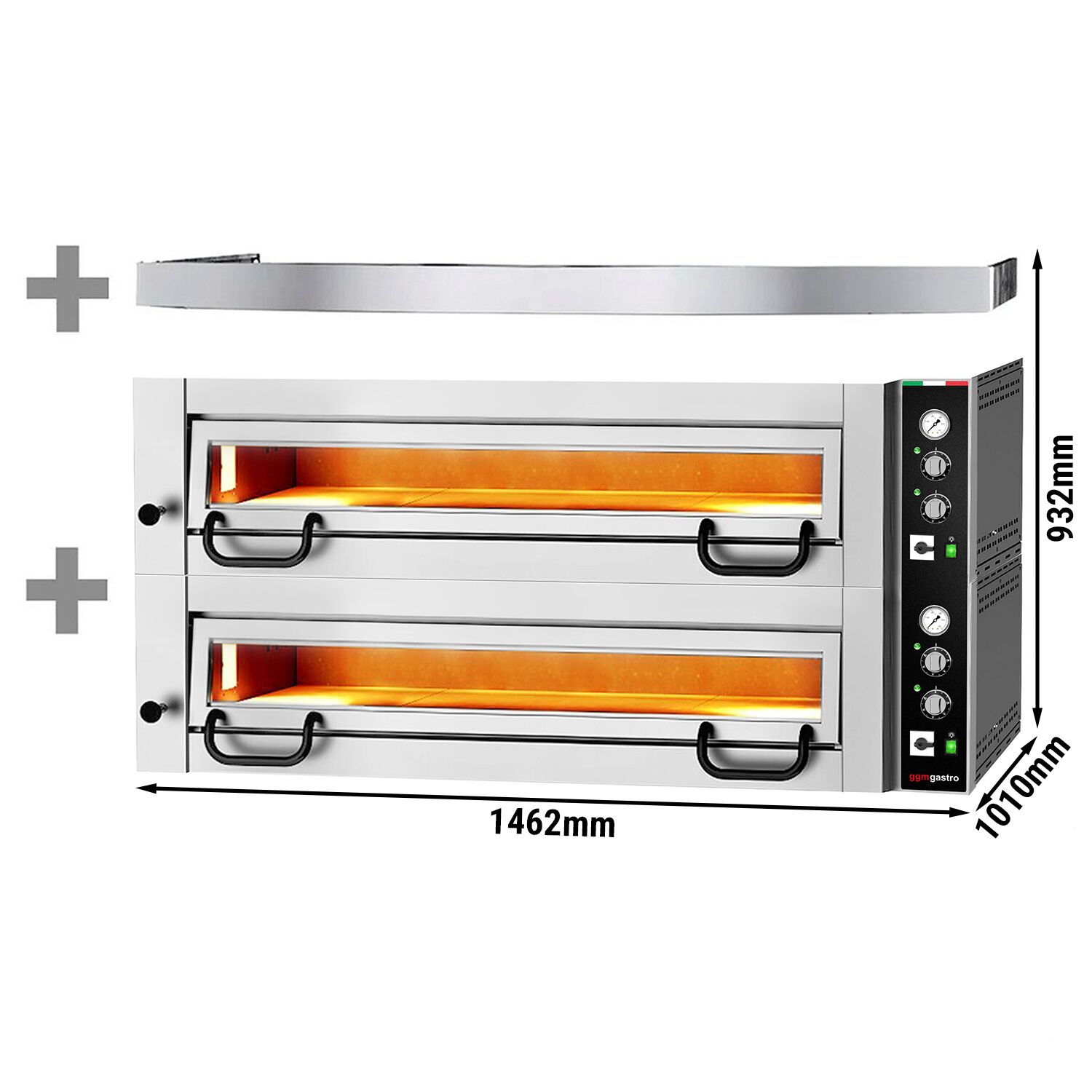 Four à pizza électrique Power – 6+6 x 34 cm – Manuel – incl. hotte