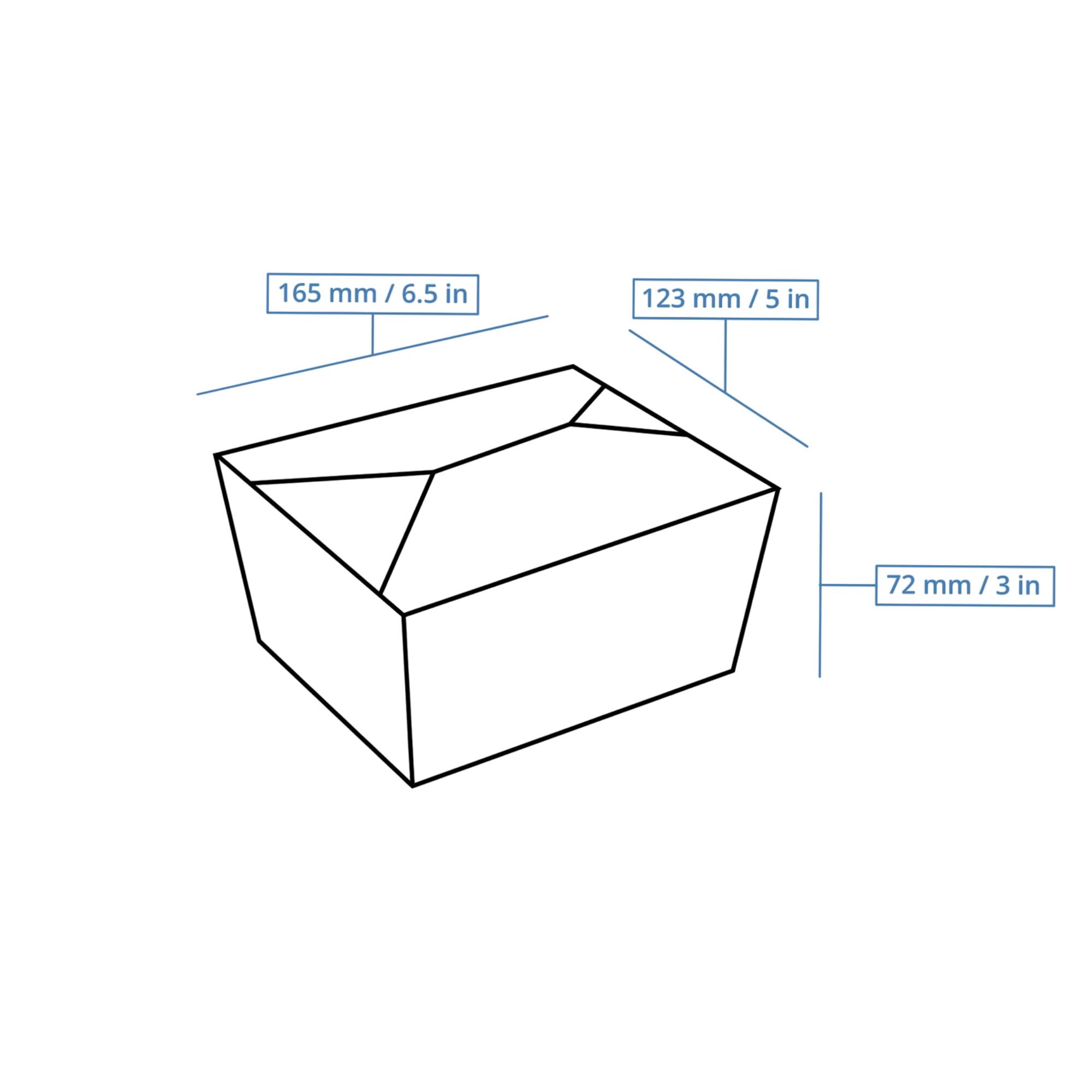 (300 pcs) Barquette réutilisable - 1200ml - Rectangulaire - Brun