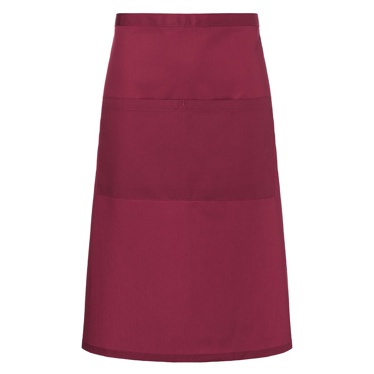 (6 pieces) KARLOWSKY | Basic Bistro Waist Apron – 700×700 mm - With Pocket - Bordeaux