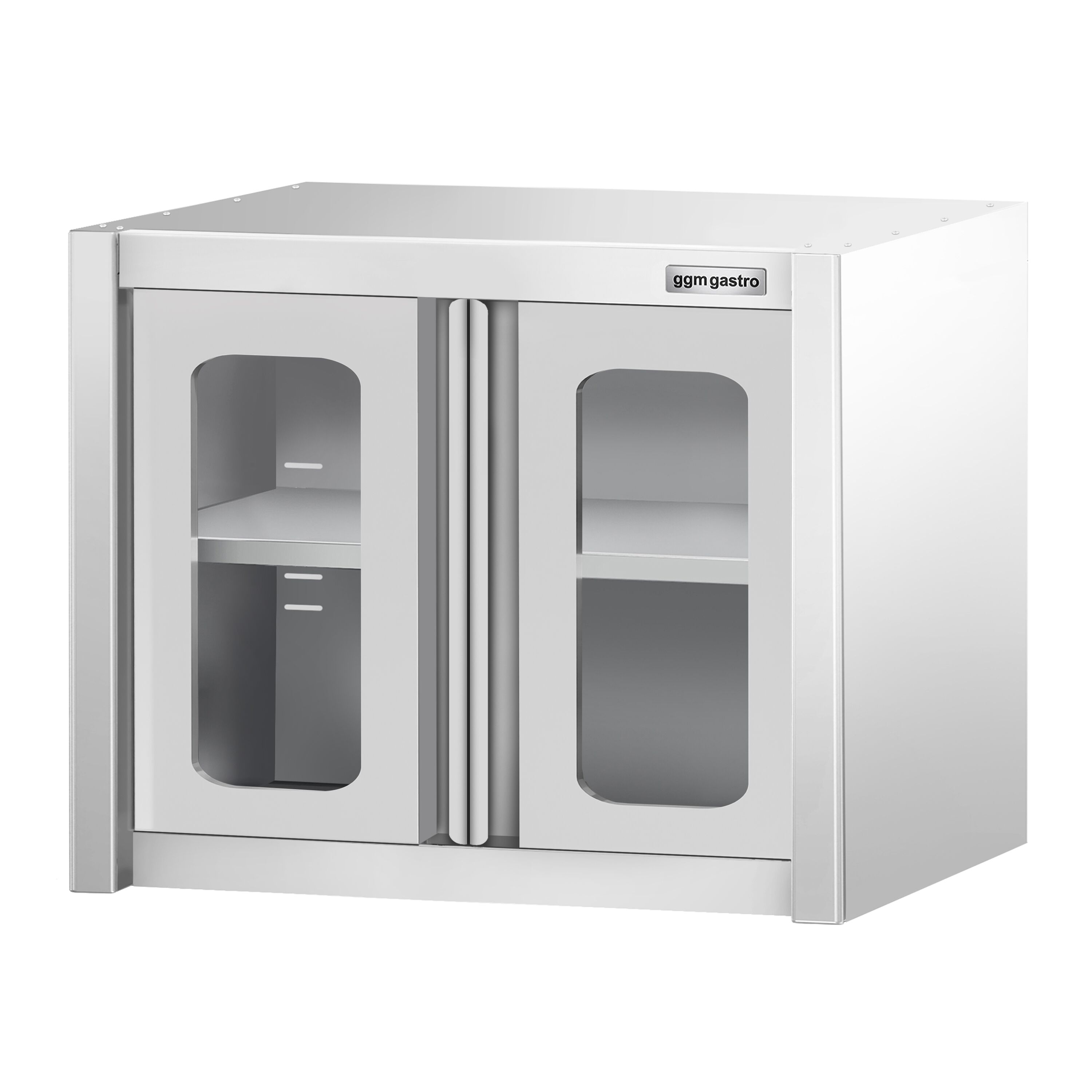 Armoire murale en acier inoxydable - 800x400mm - avec portes battantes vitrées - 650mm de haut