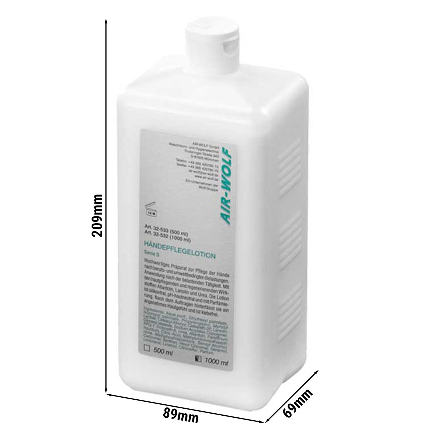 (10 pièces) AIR-WOLF | Lotion de soin pour les mains – 1 litre