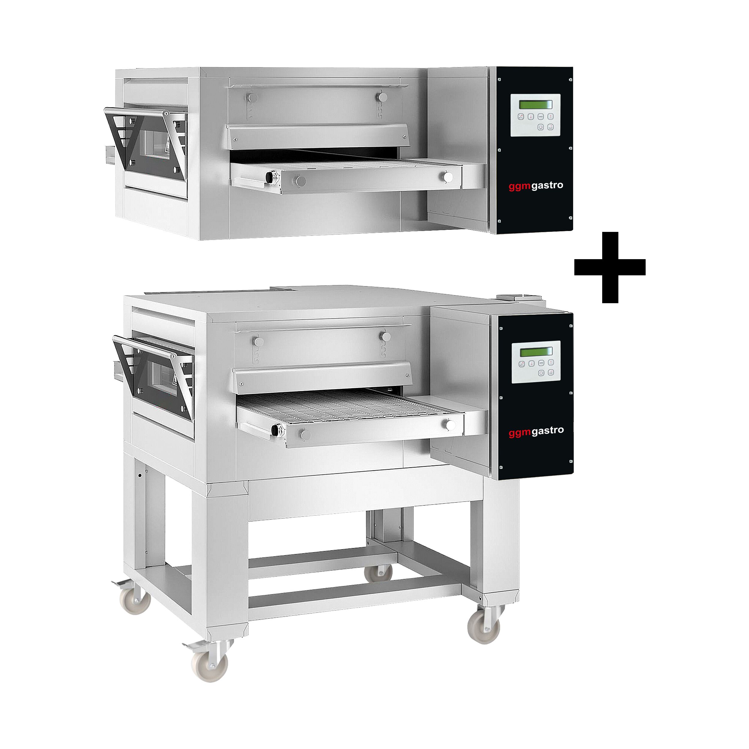 (2 pièces) Four à convoyeur à gaz - 1260 x 1750 mm - numérique - largeur de bande : 500 mm - avec support inclus