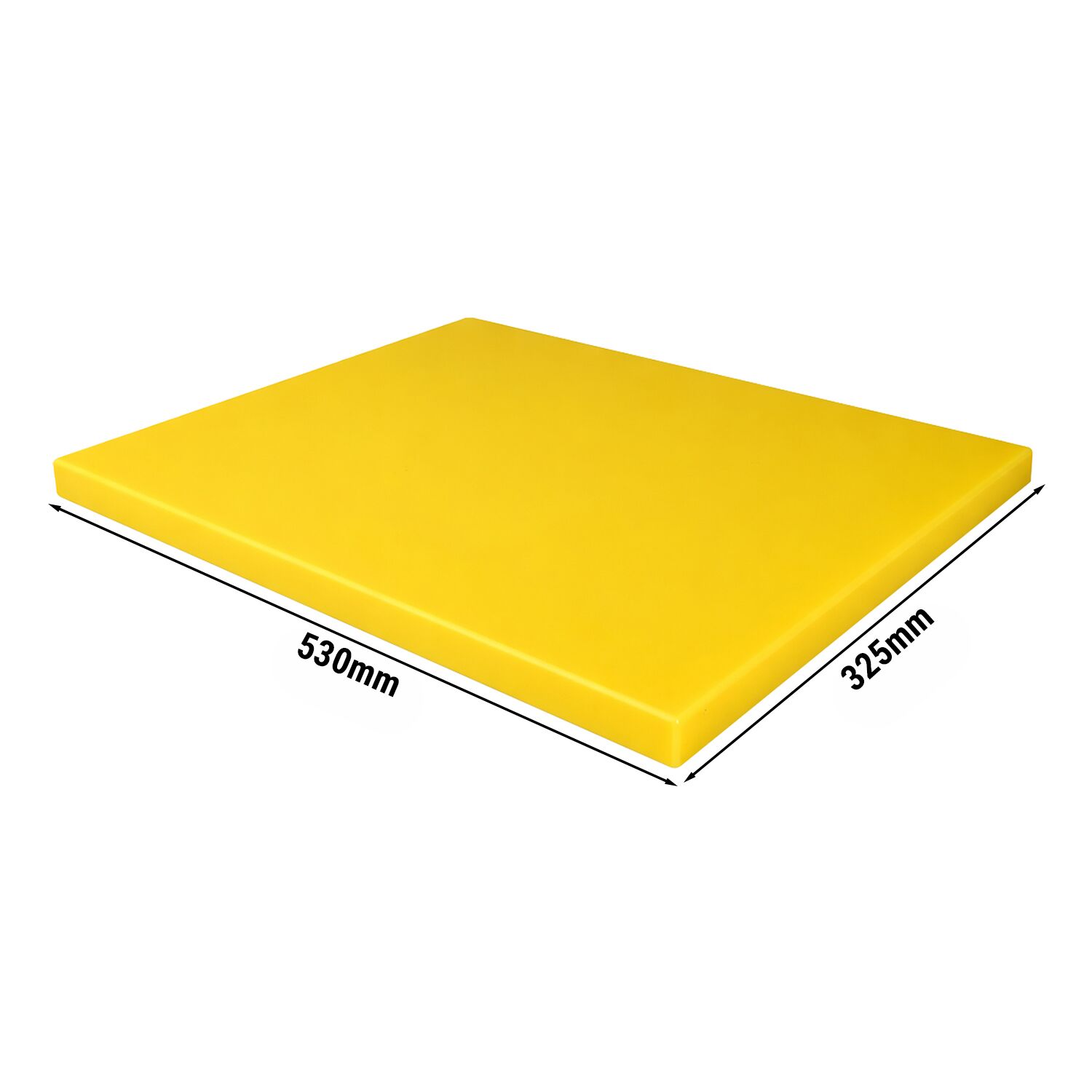Planche à découper - 325x530mm - Épaisseur: 20mm - Conforme HACCP - Polyéthylène - Jaune