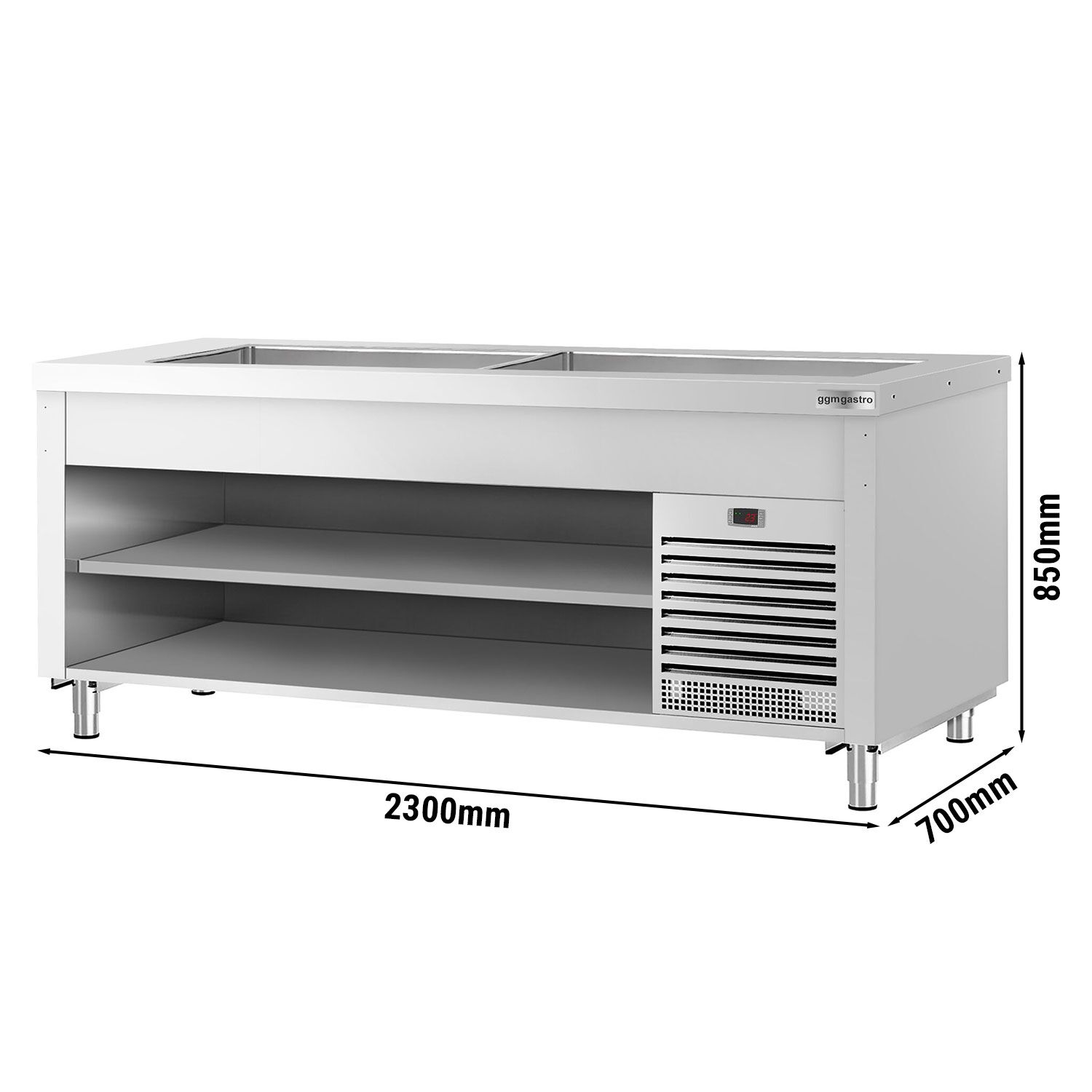 Buffet réfrigéré KOPENHAGEN - 2310mm - avec cuve réfrigérée - pour 6x GN 1/1