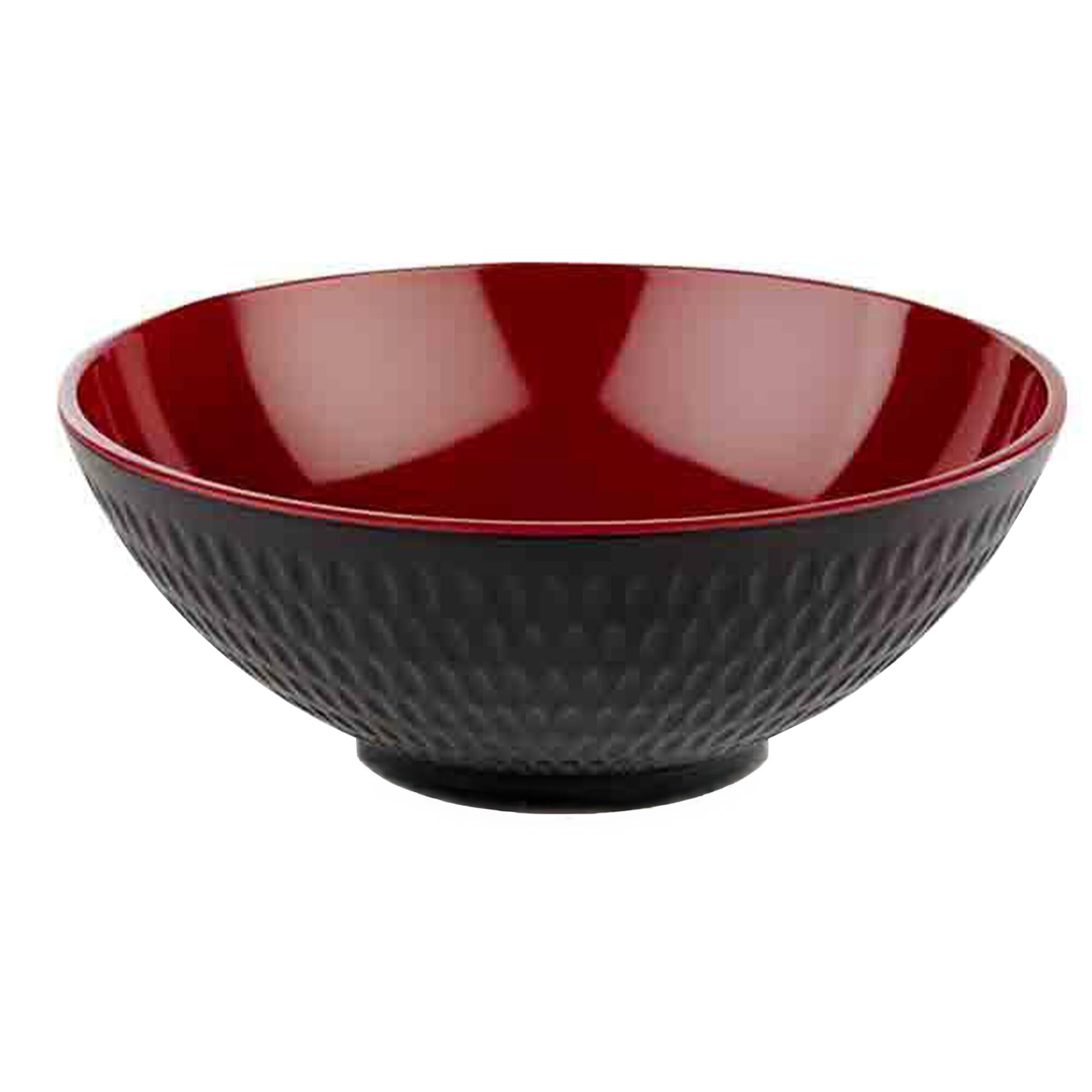(6 pcs) Coupe - ASIA PLUS - Mélamine - 1,1L - carré - 200x200mm - Profondeur : 80mm - Noir/Rouge