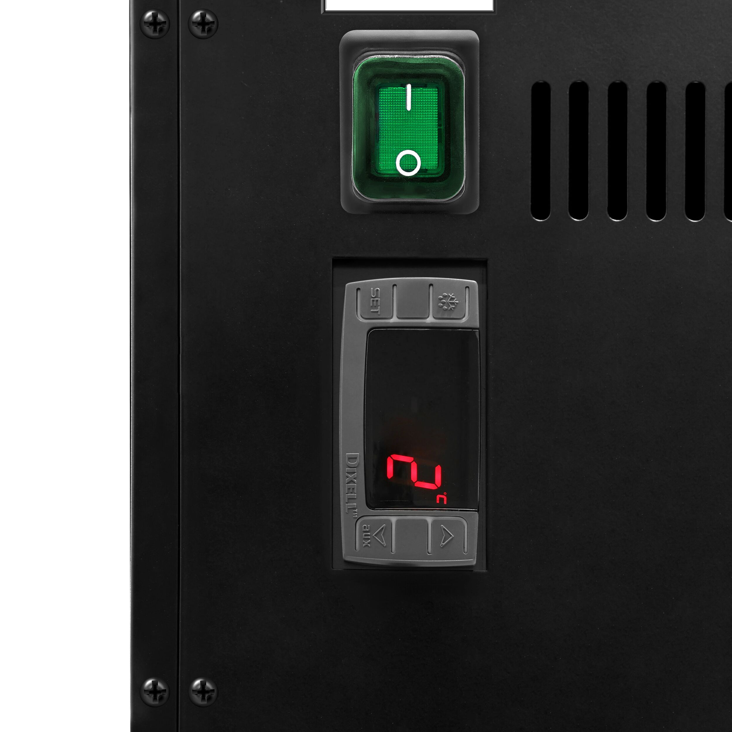 Mini congélateur - 460mm - avec 1 porte en verre - Noir - porte réversible