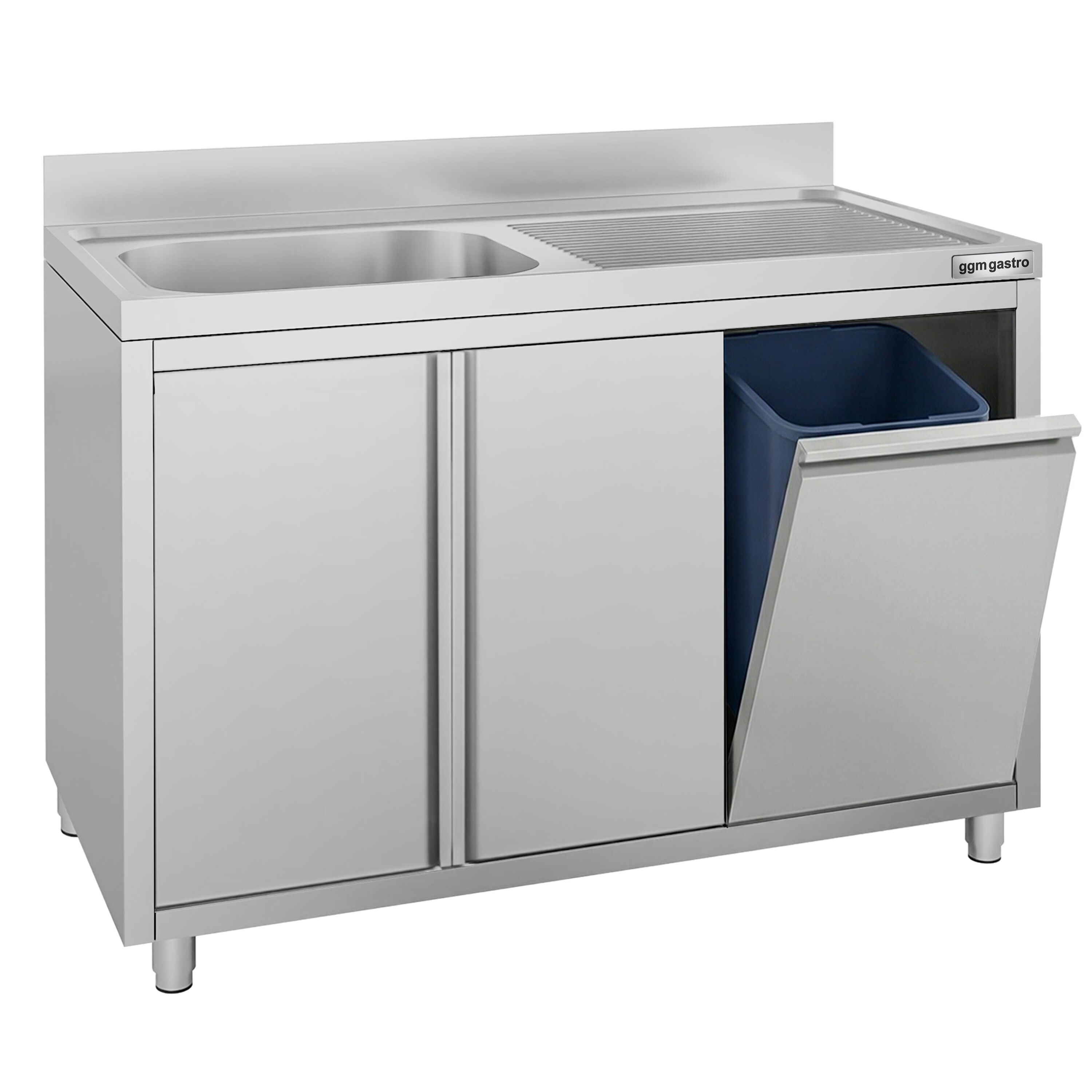 Meuble évier ECO - 1200 x 600 mm - avec poubelle & 1 bac à gauche
