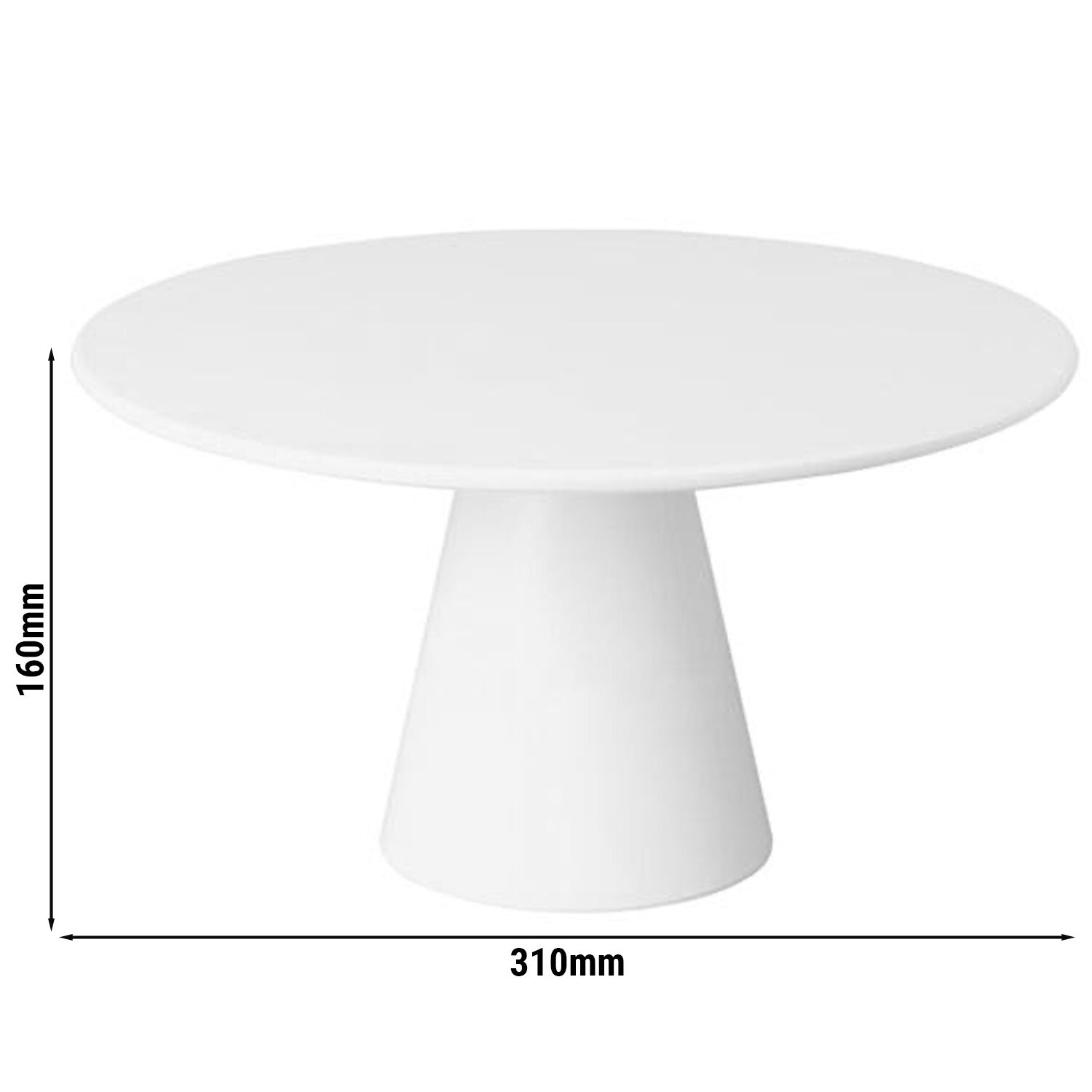 Plateau de présentation CASUAL - Mélamine - Ø310mm - Blanc - rond - Hauteur: 160mm