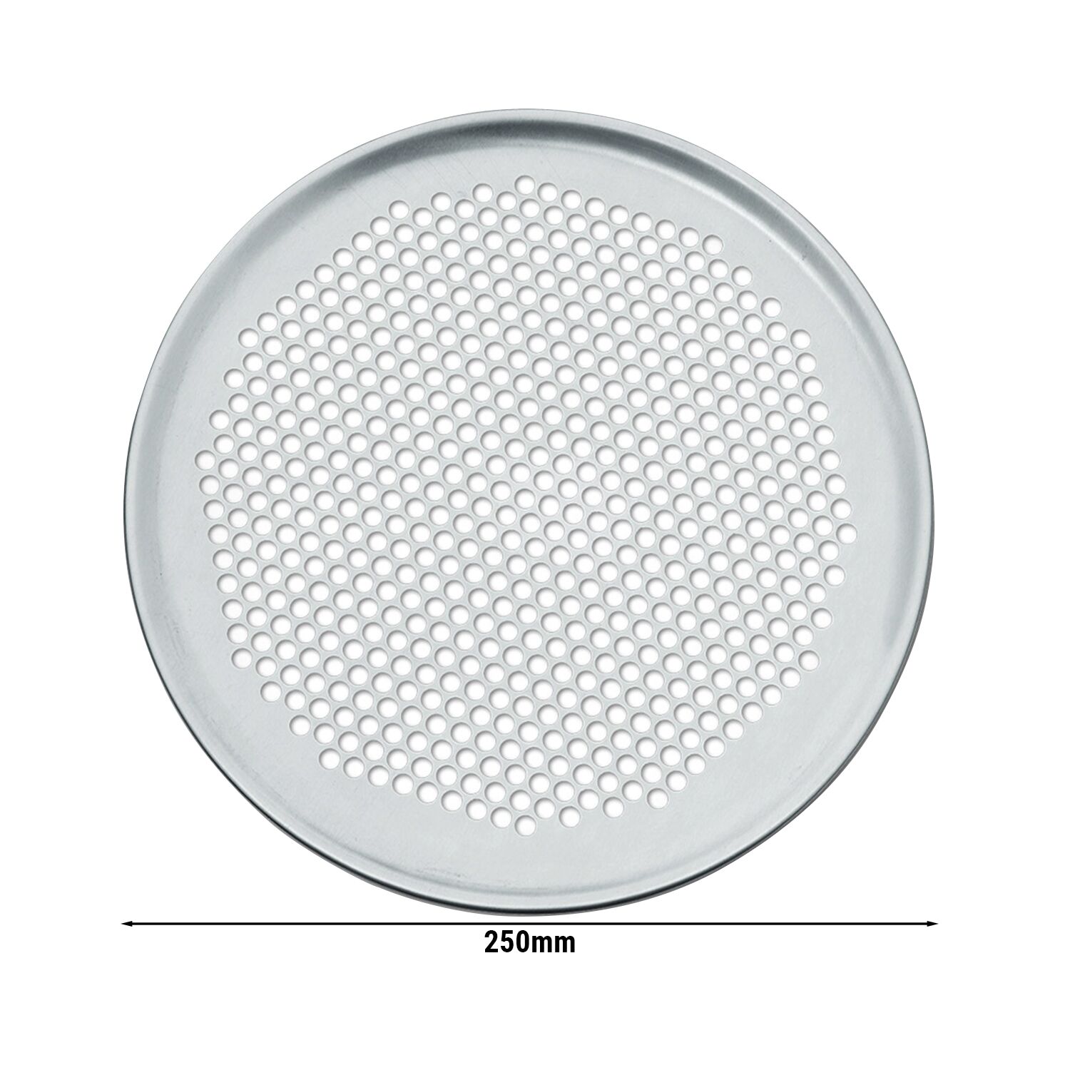 Plaque à pizza - Aluminium - avec rebord - Ø250mm - perforée