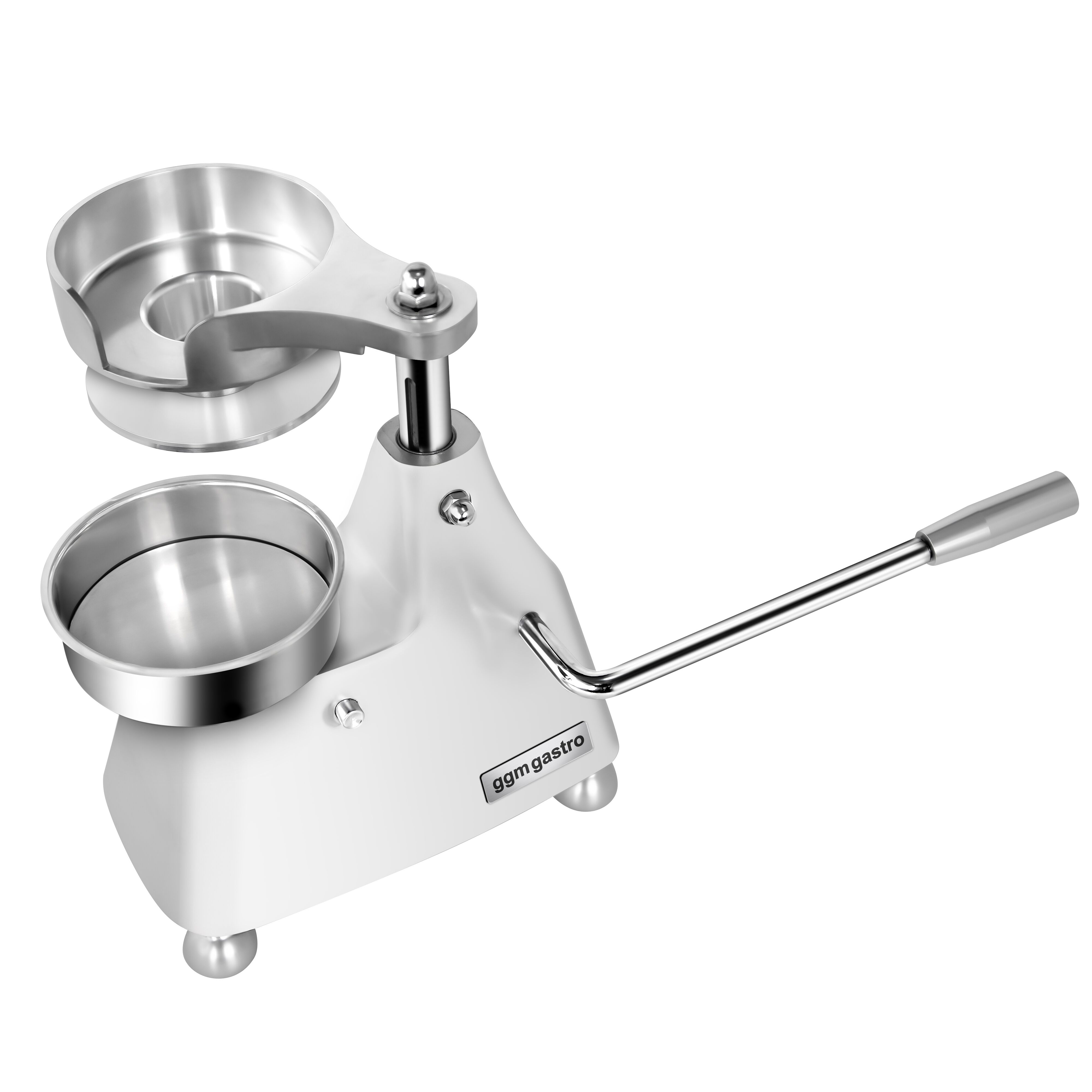Machine à hamburgers manuelle pour 3 tailles - Ø 100 - Ø 130 - Ø 150 - Argent