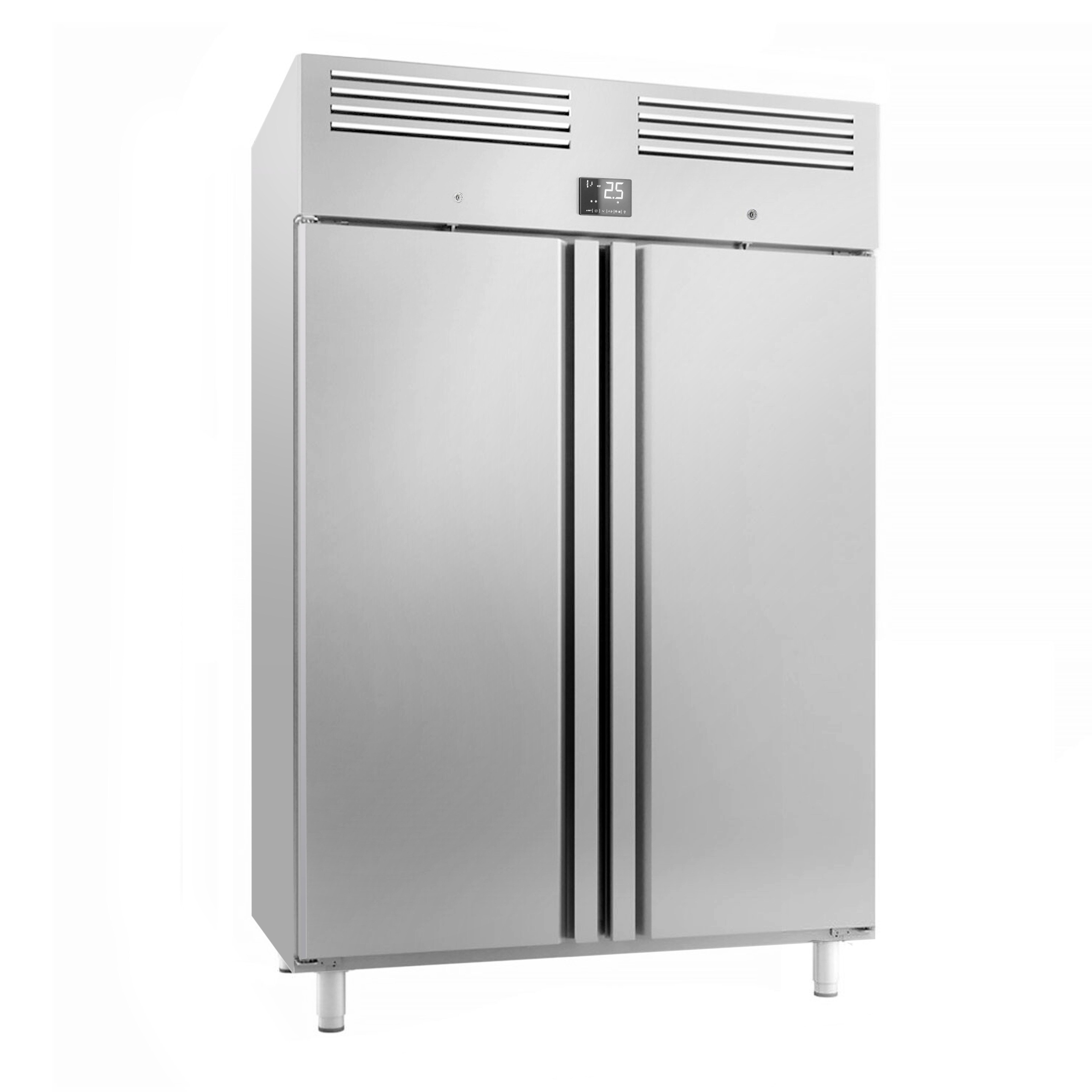 Armoire réfrigérée positive en acier inoxydable PREMIUM PLUS - GN 2/1 - 1240 L - avec 2 portes & Glissières GN & 6 grilles GN 2/1
