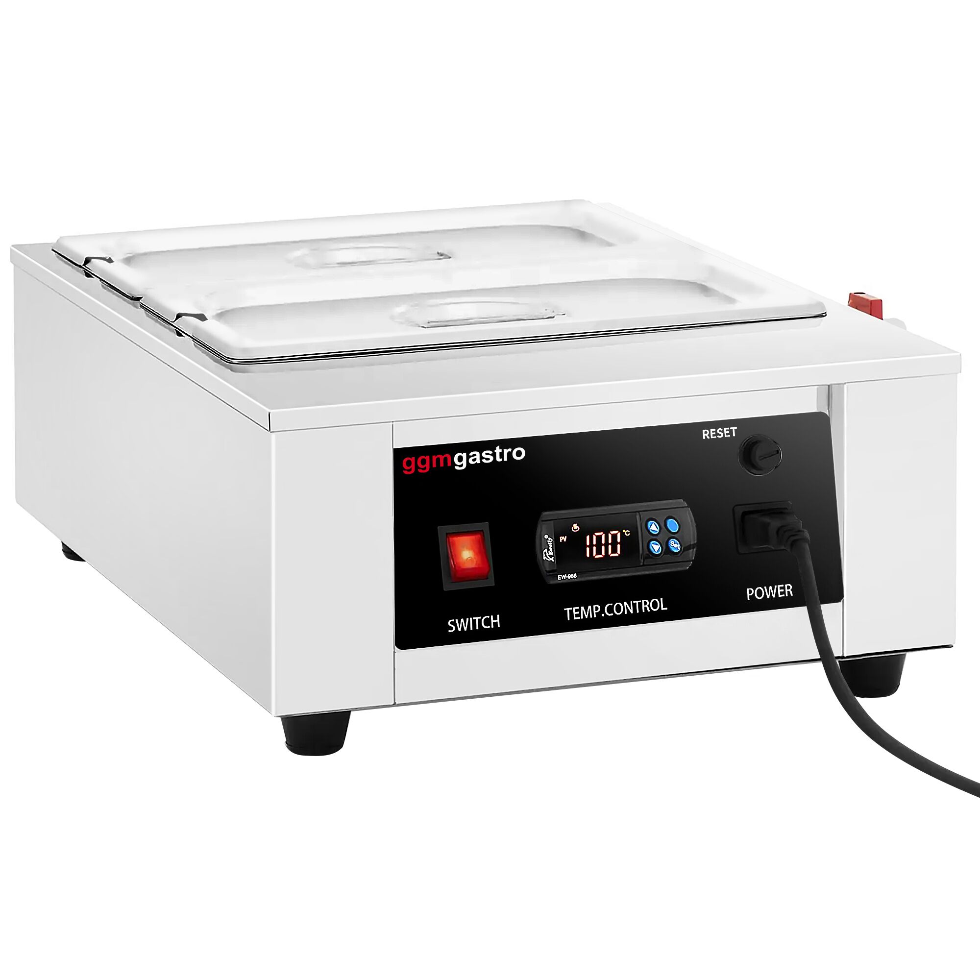 Fondoir à chocolat à bain-marie - 2x GN 1/3 - 1,5kW - incl. 2 couvercles et 2 bacs GN 1/3