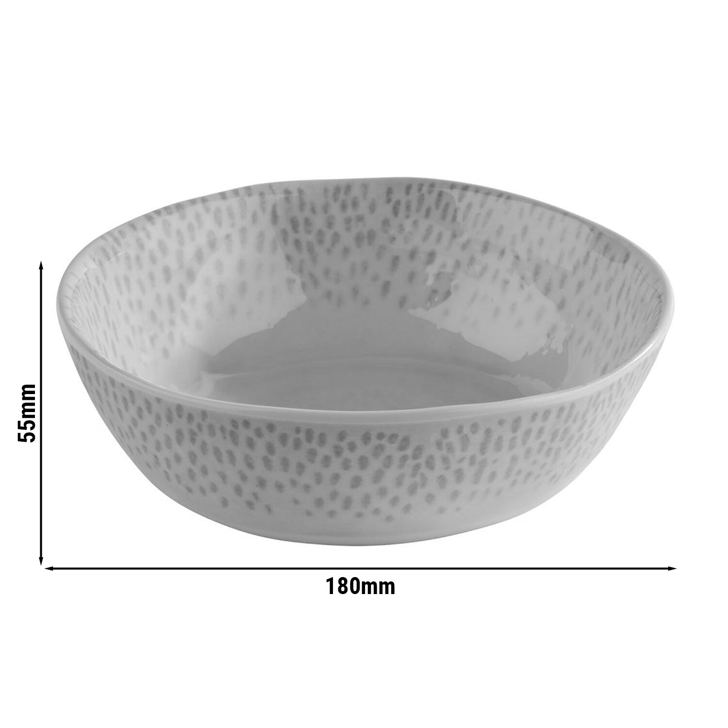 (6 pcs) Coupe - FOOTMARK - Mélamine - 600ml - carré - 180x180mm - Profondeur : 55mm - Blanc/Gris