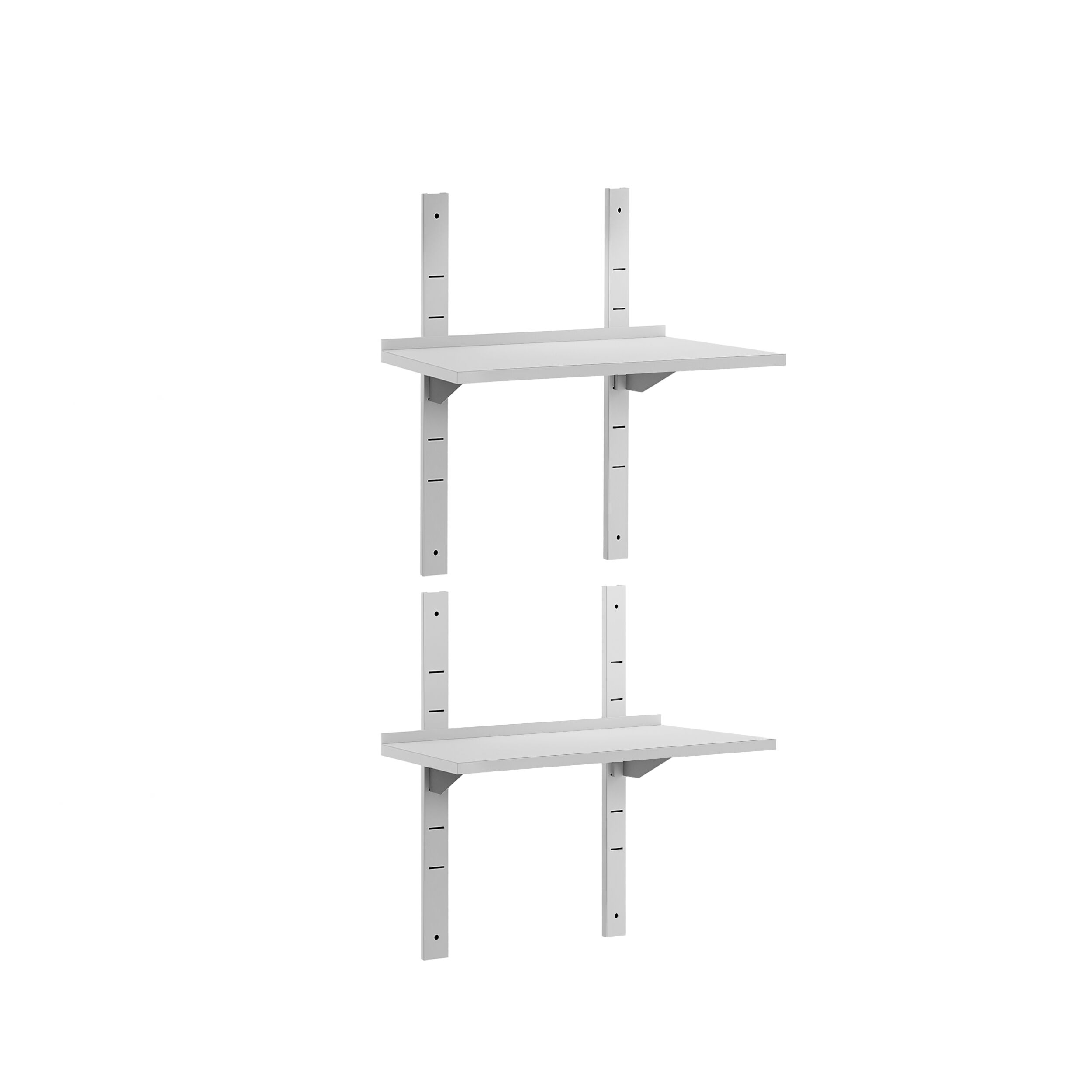 Étagère murale ECO en inox - 600 × 400 mm - avec 2 étages