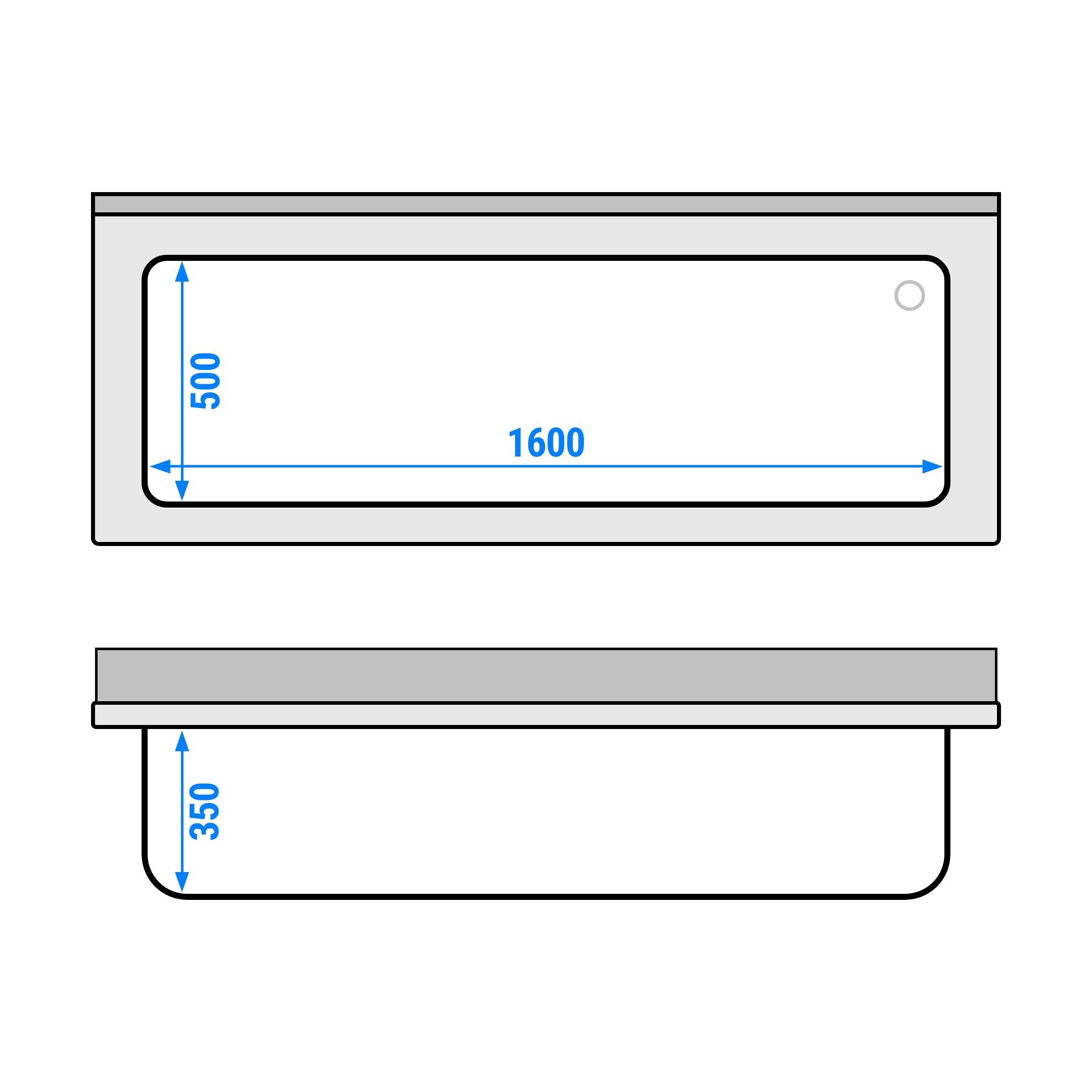 PREMIUM pot washing table - 1800x700mm - with 1 basin