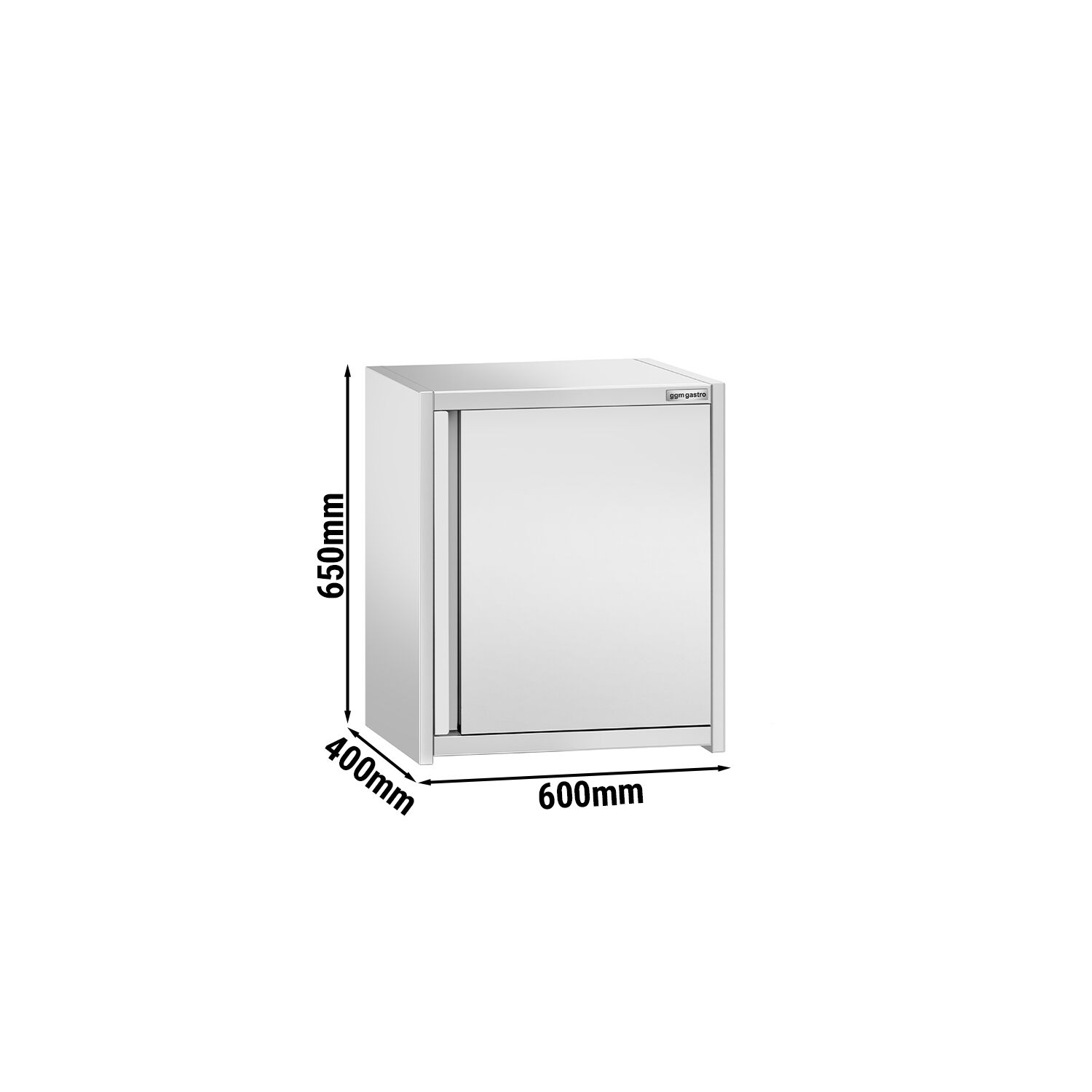 Armoire murale en acier inoxydable PREMIUM - 600x400mm - avec portes battantes - 650mm de haut