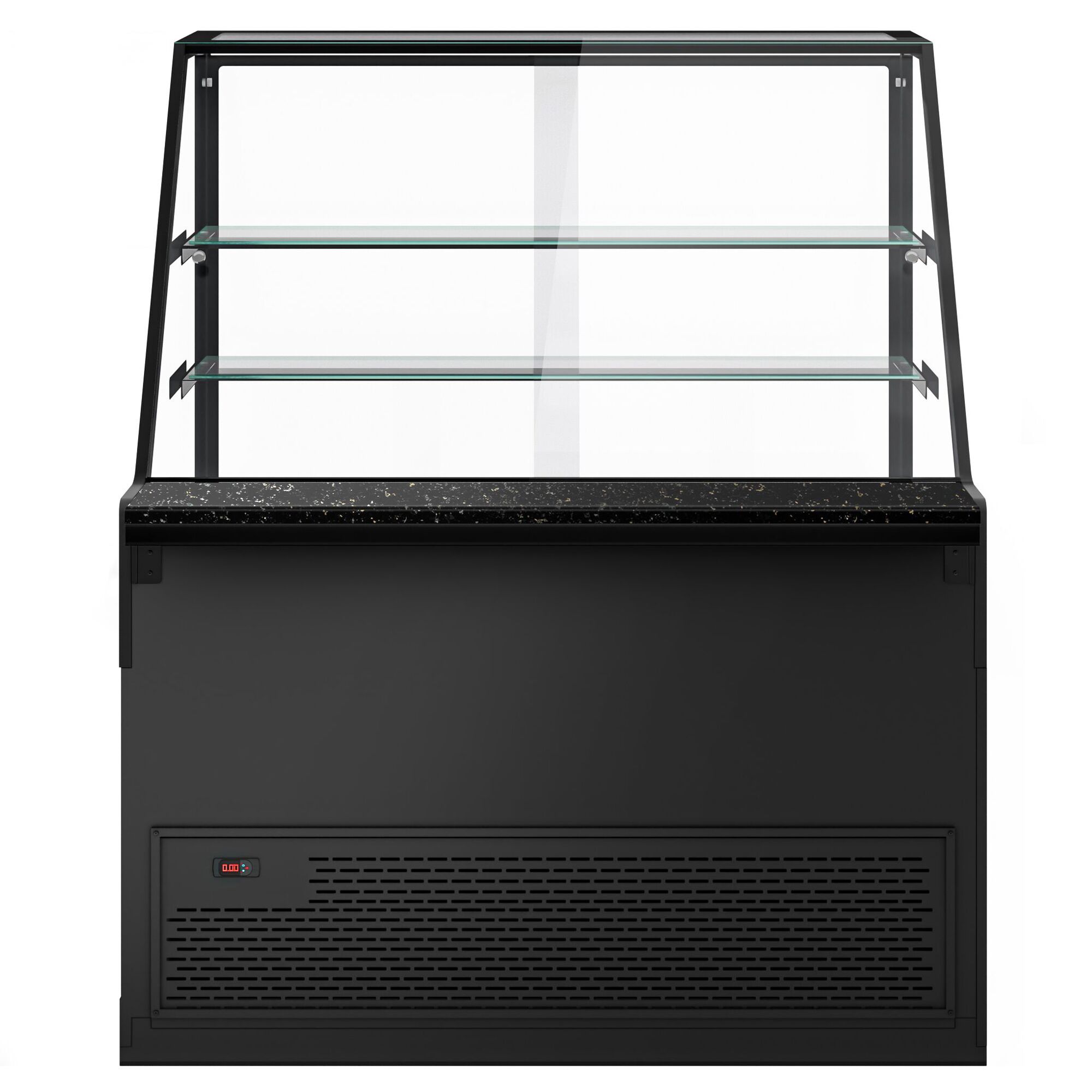 Serve Over Counter TORONTO - 1300mm - double glazing - wood front - granite worktop - with 2 shelves