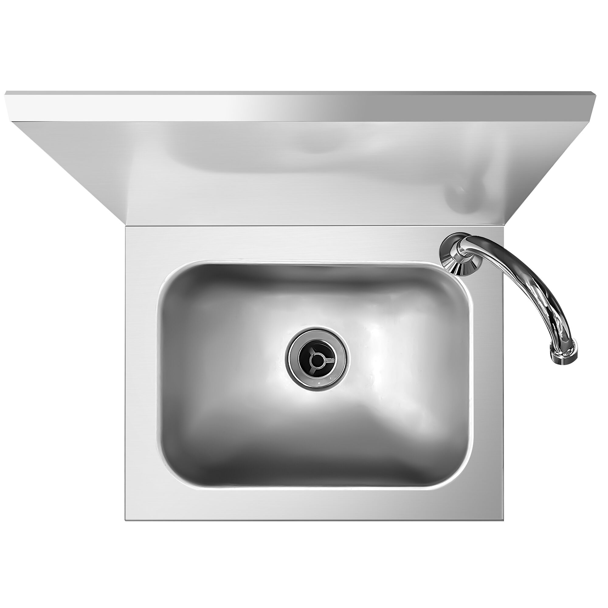 Lave-mains - Acier inoxydable - avec commande fémorale (raccordements eau froide & eau chaude)