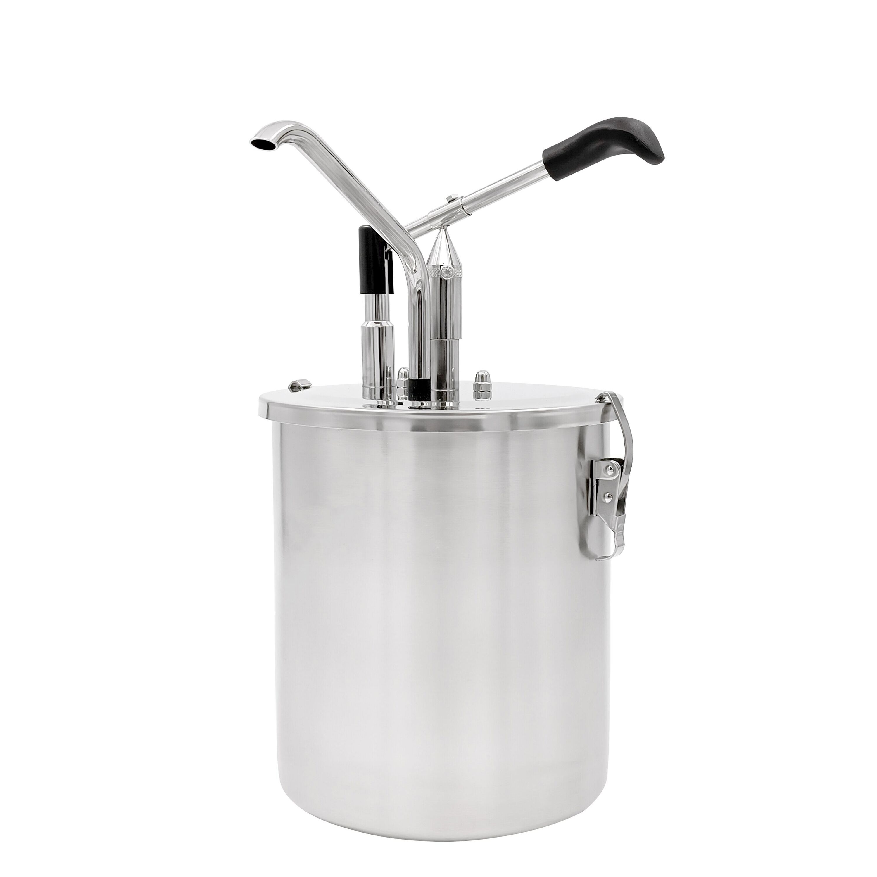 Distributeur de sauce - à levier - dosage réglable - acier inoxydable - 188x420mm - avec cuve - 6L
