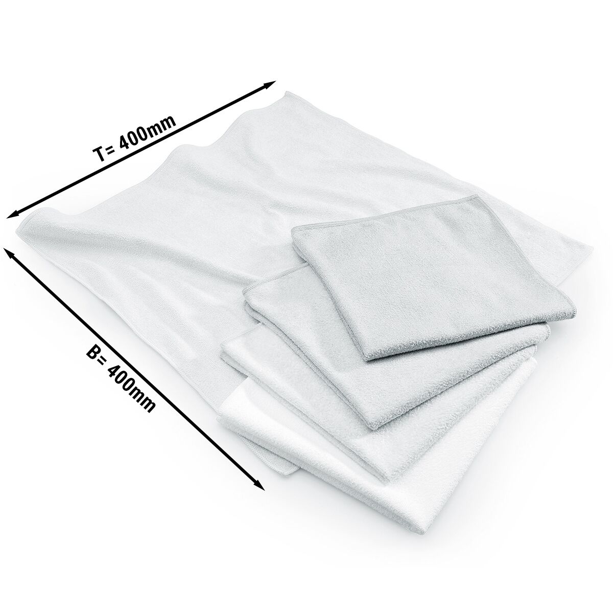 (10 pcs) Chiffons en microfibre - 400x400mm - Blanc