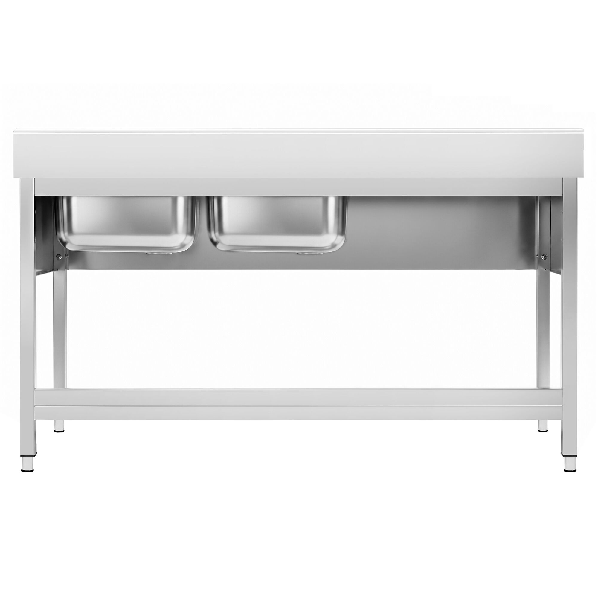 Mesa mural de lavagem - cuba profunda PREMIUM - 1800x700mm - com prateleira inferior - com 2 cuba(s) à direita