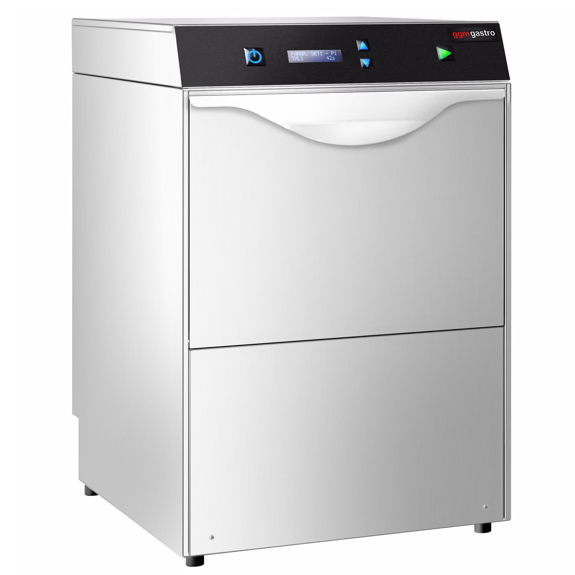 Lave-verres professionnel à double paroi - Numérique - 2,97kW - incl. Filtre à eau anti-calcaire - avec évacuation par gravité, pompes à détergent et de liquide de rinçage