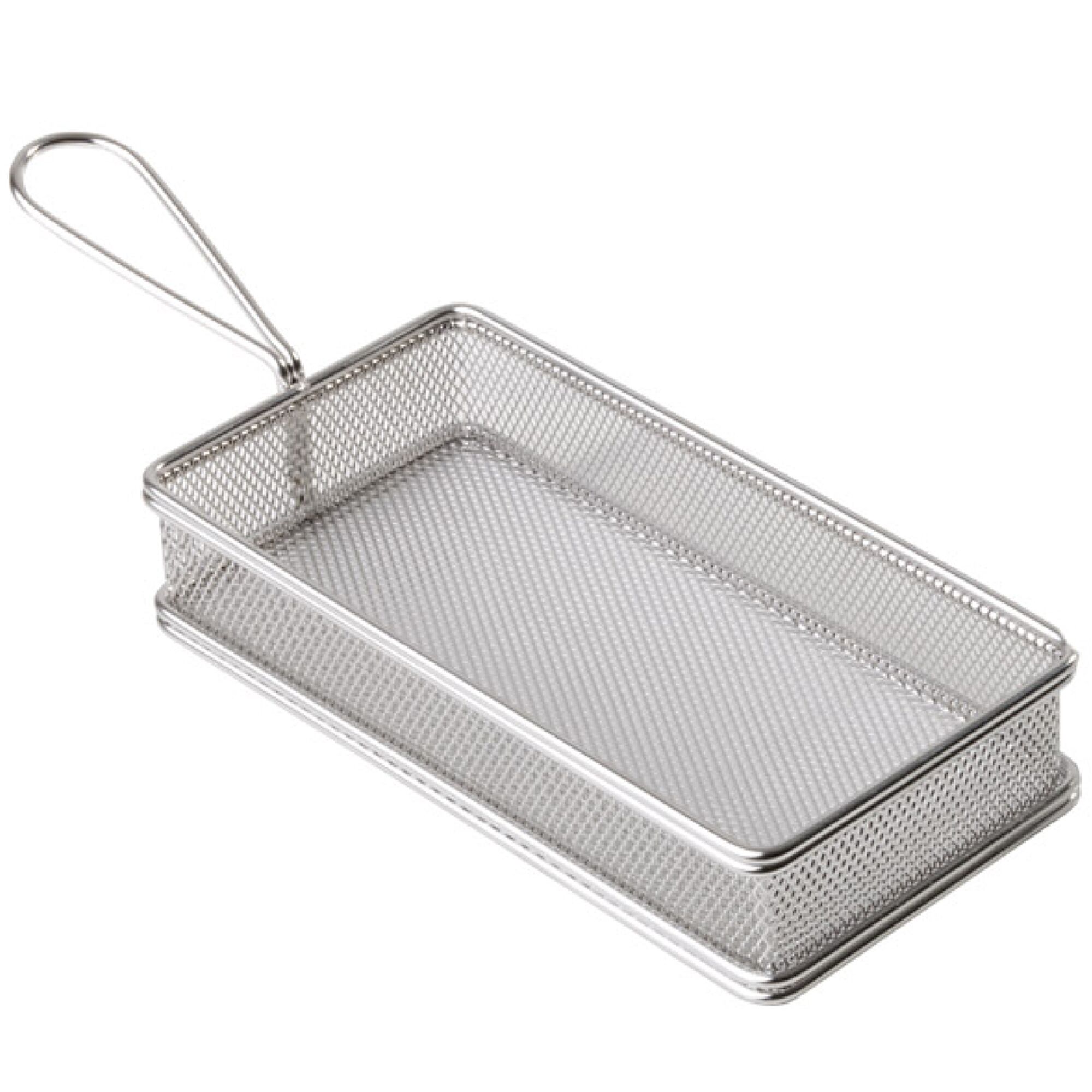 (6 pcs) Panier de service à frites - SNACKHOLDER - acier inoxydable - rectangulaire - 260x130x50mm
