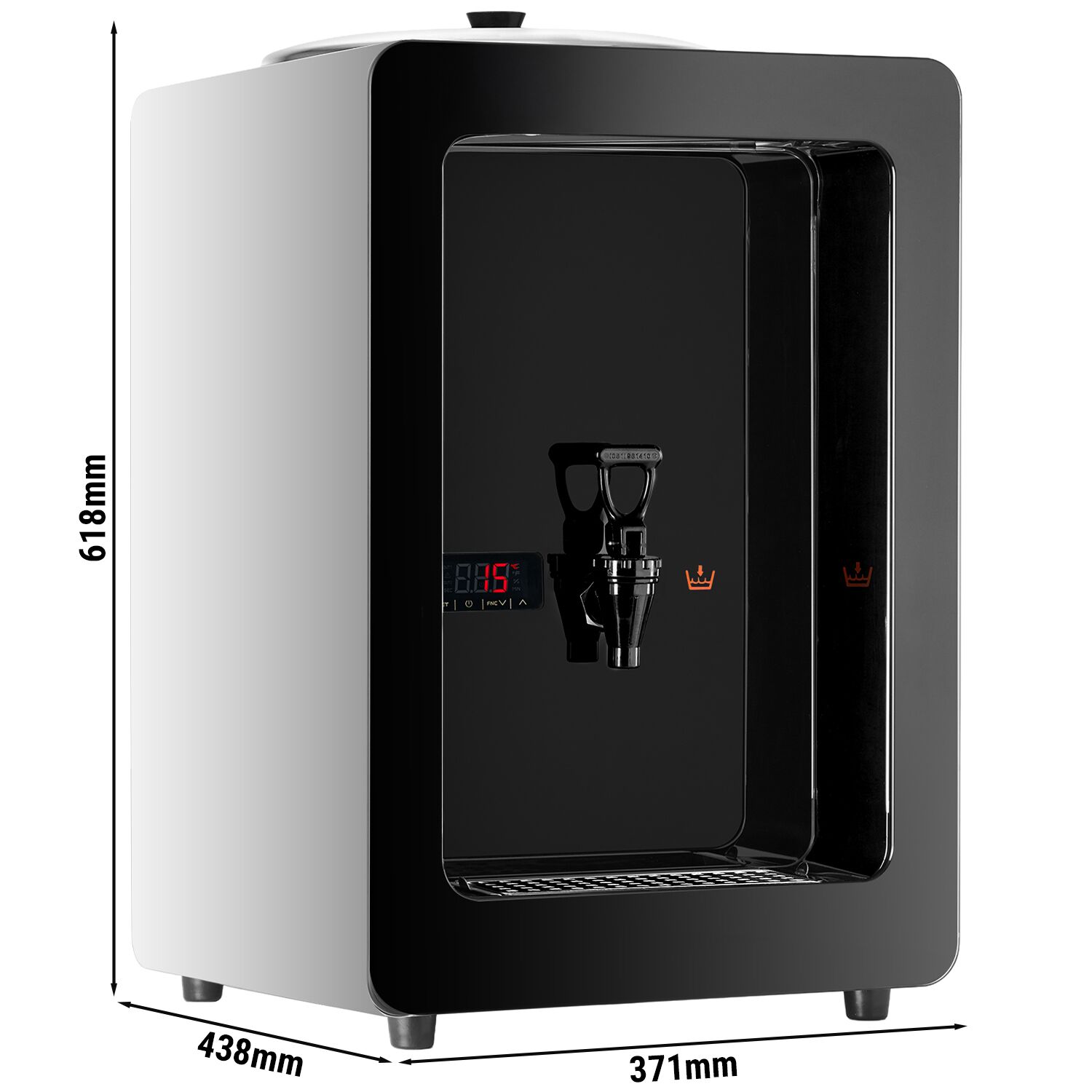 Distributeur de lait chaud PREMIUM - Numérique - 10L - 1,8kW - Noir - robinet inclus