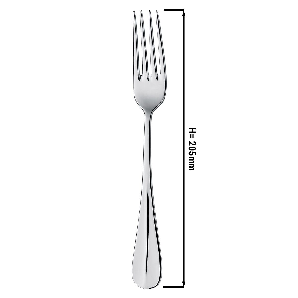 (12 pcs) Fourchette de menu Milo - Acier inoxydable 18/10 - 205mm - Brillant - 12 pièces