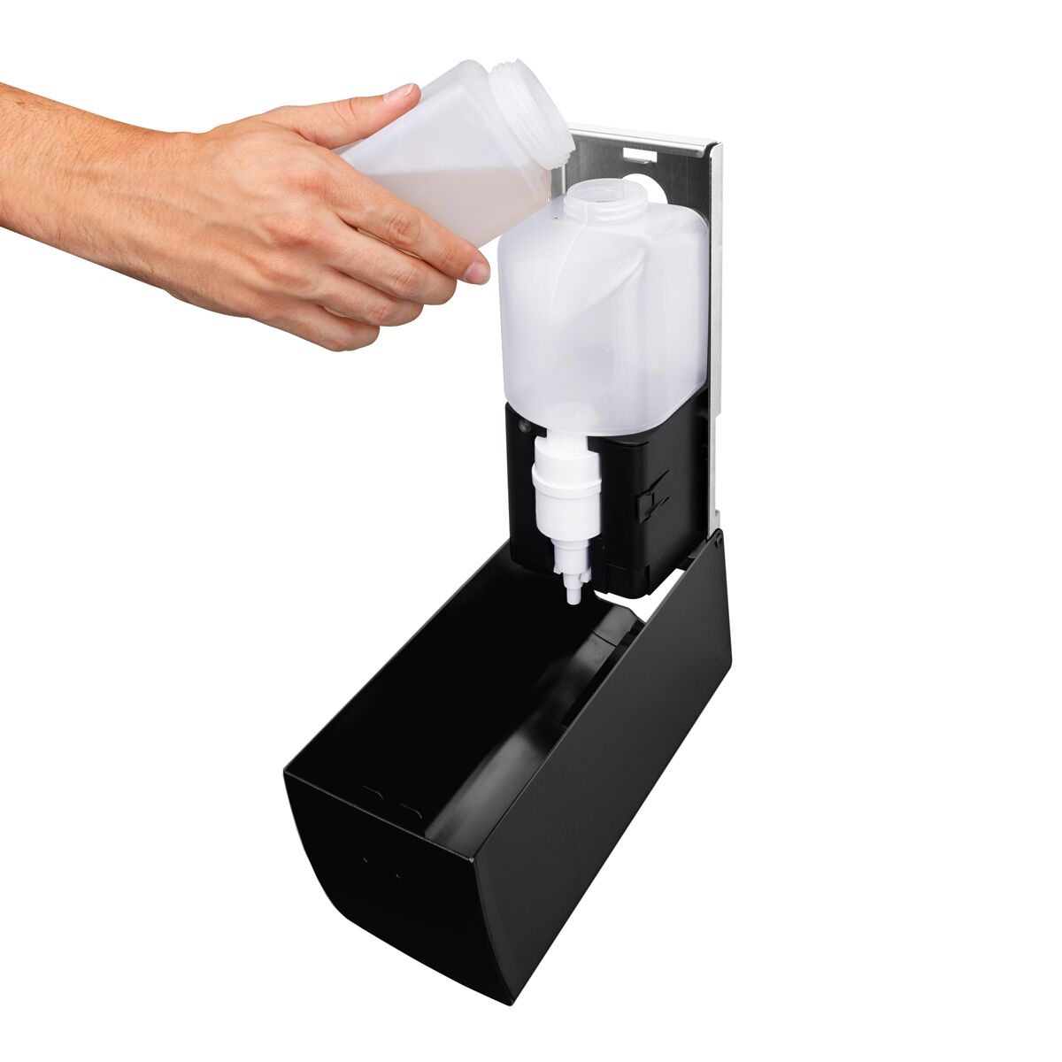 AIR-WOLF | WC-Sitzreiniger mit Sensor - 500ml - Edelstahl Mattschwarz