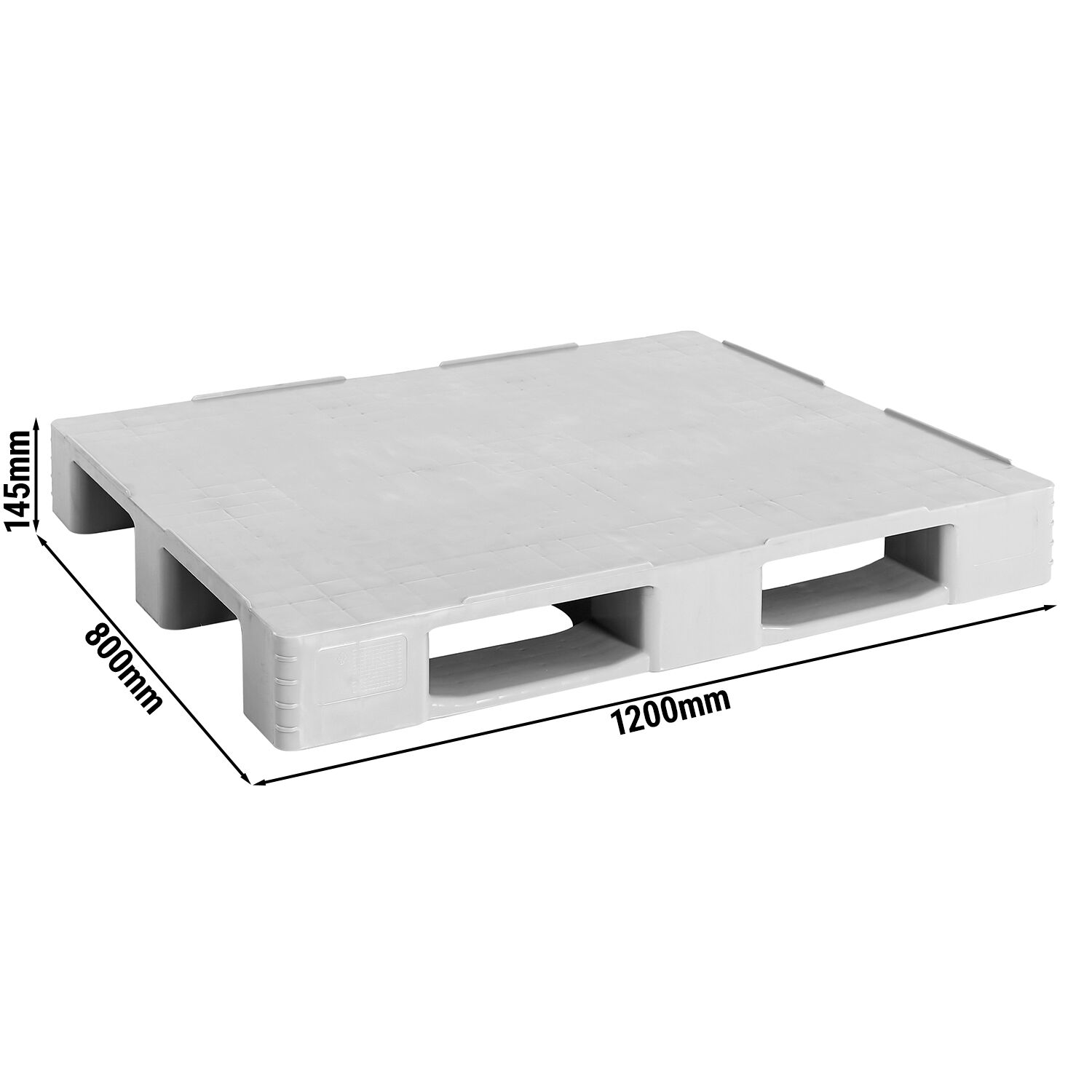 (3 pièces) Palette européenne EPAL en plastique – capacité de charge : 4000 kg – Gris