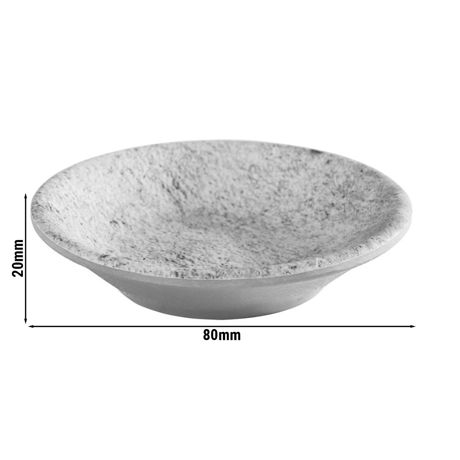(24 pièces) Coupelles à sauce - ELEMENT - Melamine - 10 ml - Ø 80 mm - Gris
