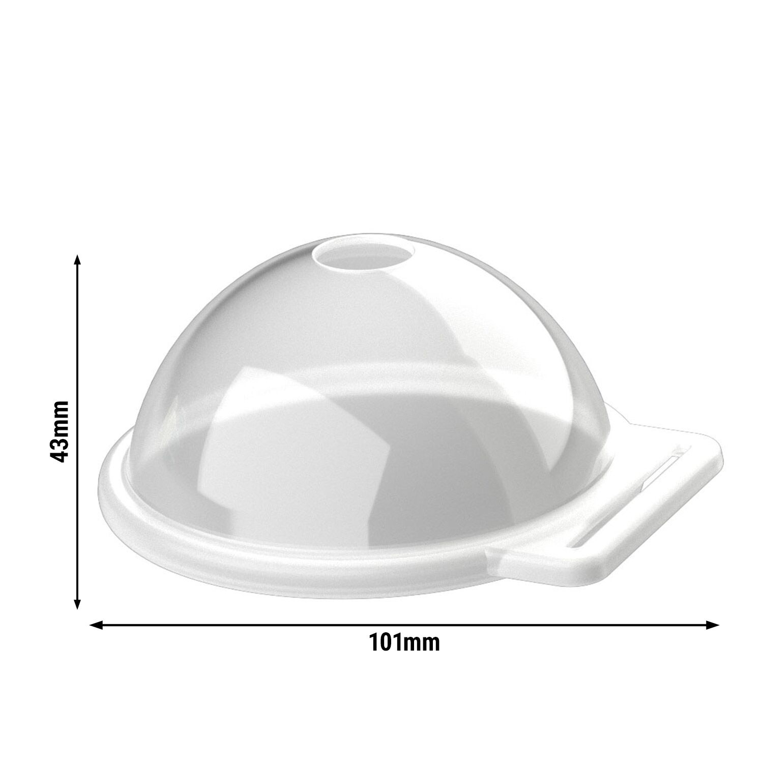 (24 pcs) Couvercle dôme réutilisable - avec bombage et ouverture pour paille - 300-500ml - Transparent - compatible avec gobelets 300-500ml