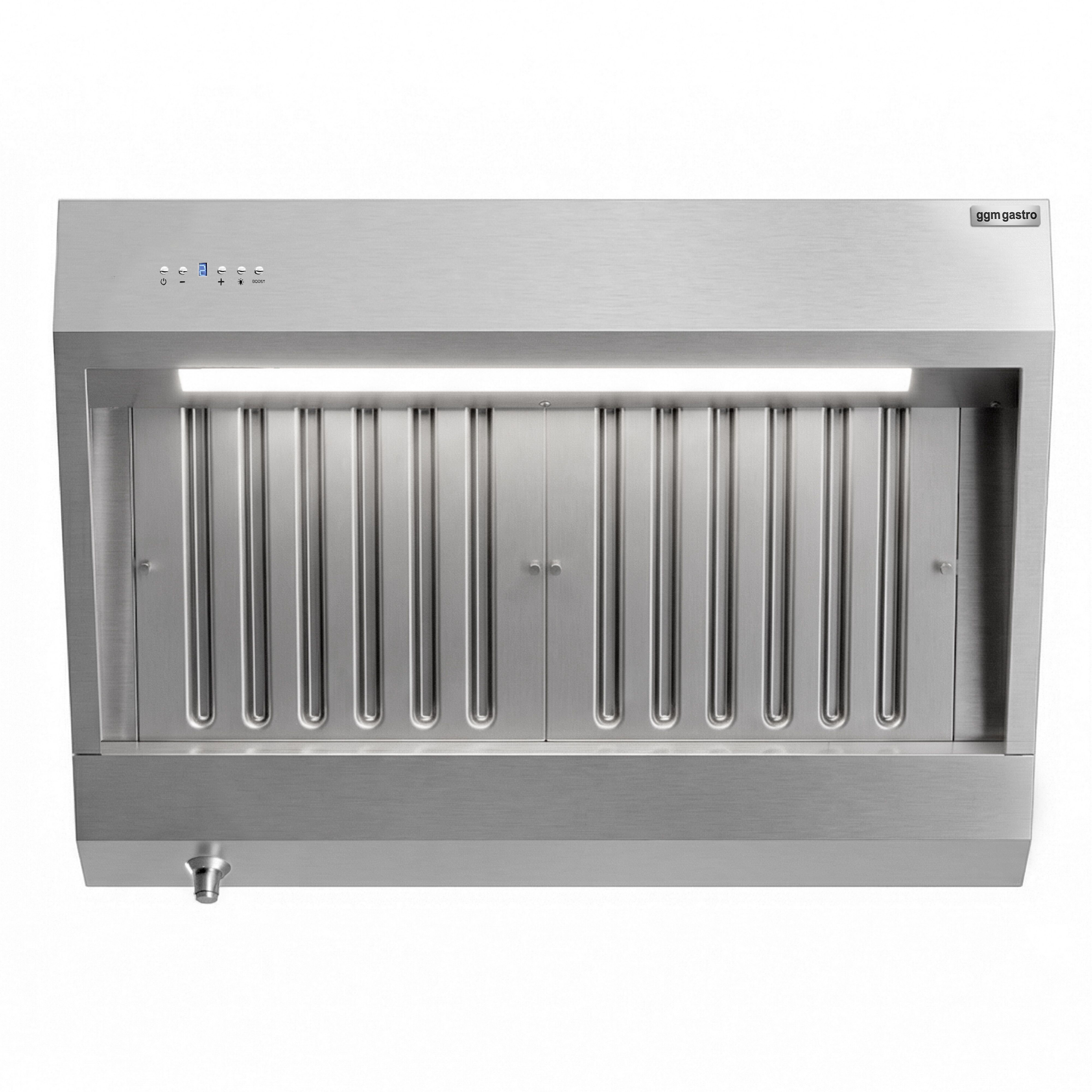 Hotte murale avec moteur – 1000 mm – avec régulateur, filtre et lampe