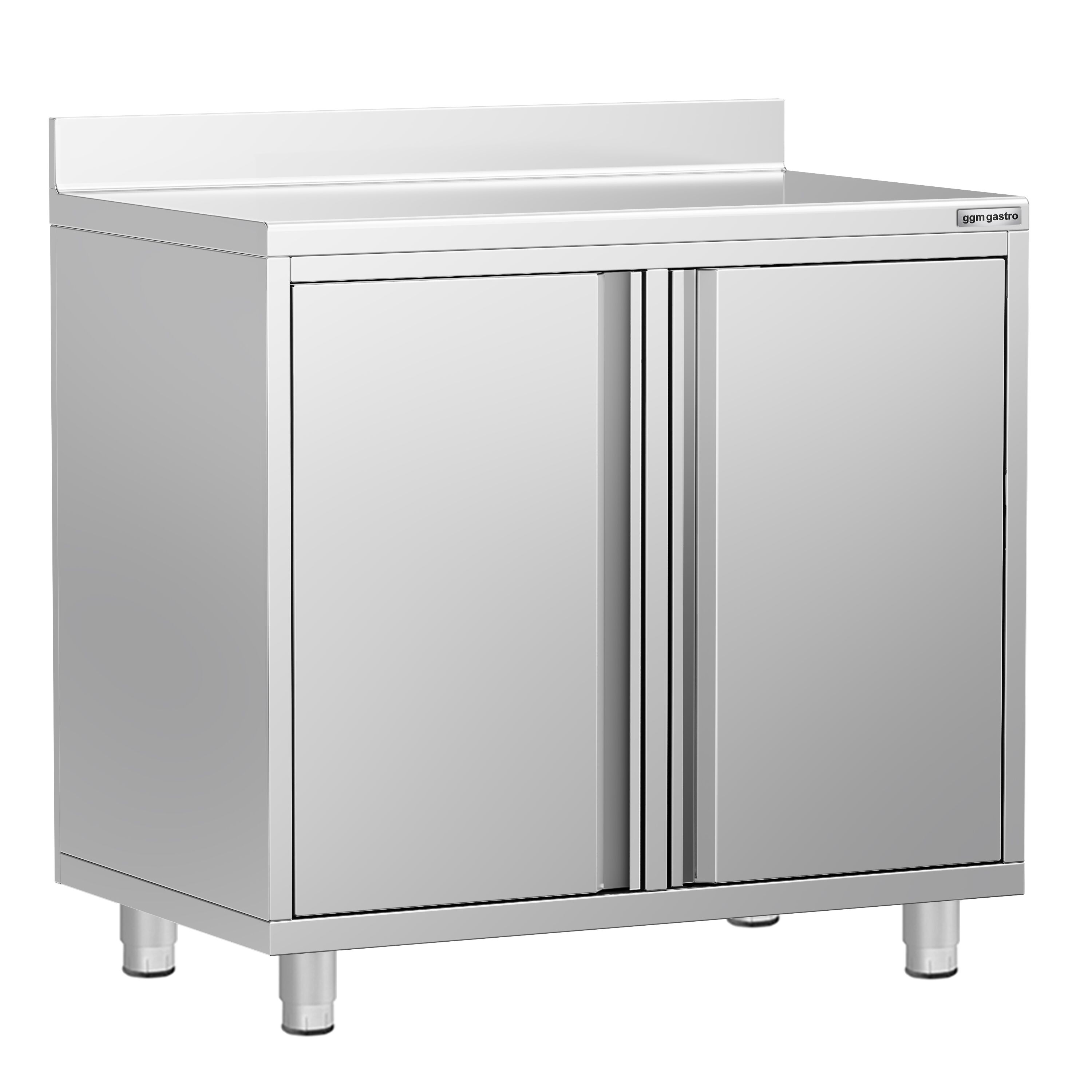 Armoire de travail pour machine à café filtre - 1000x600mm - avec dosseret - 2 portes battantes