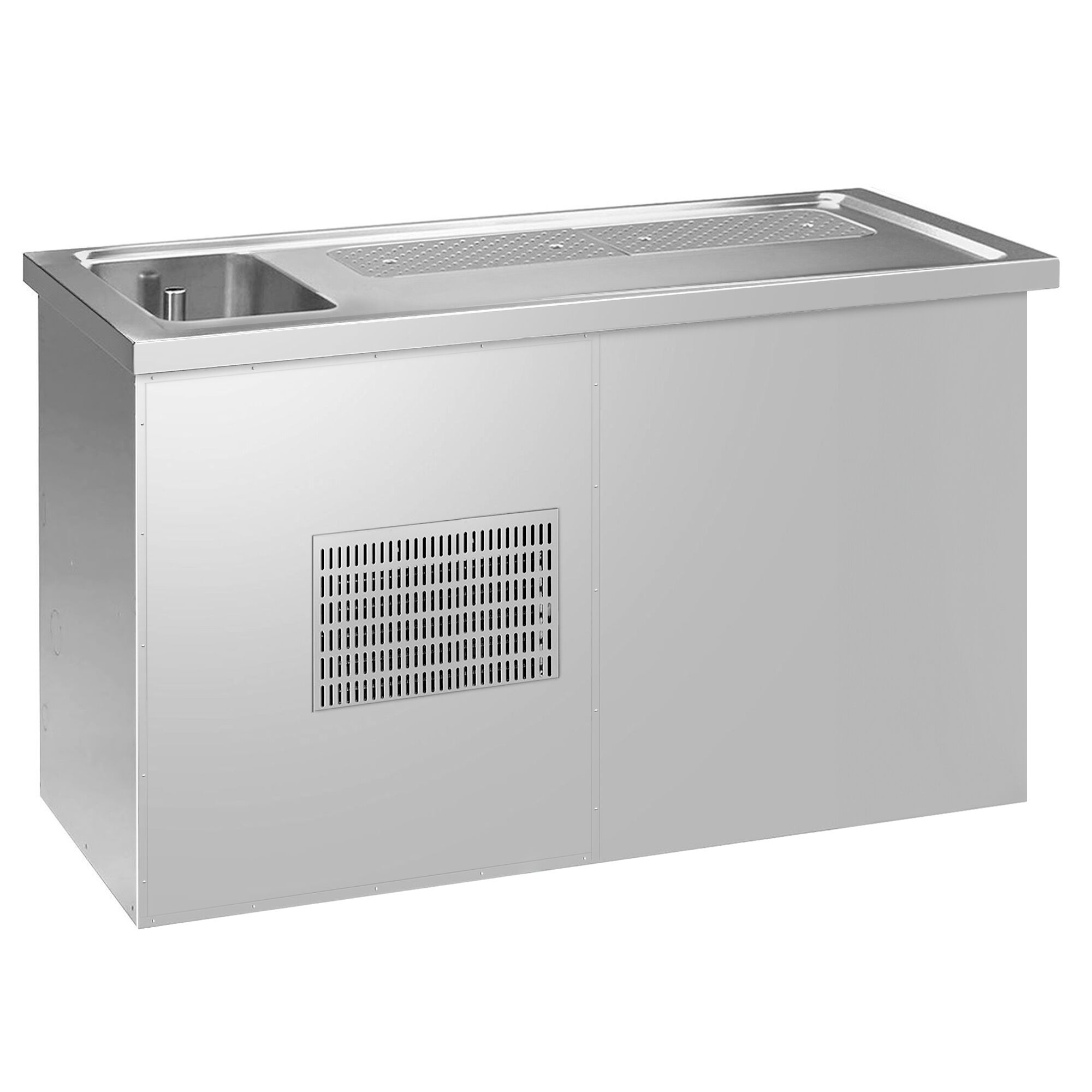 Comptoir de bar réfrigéré Premium PLUS – 1550 × 700 mm – 2 portes vitrées