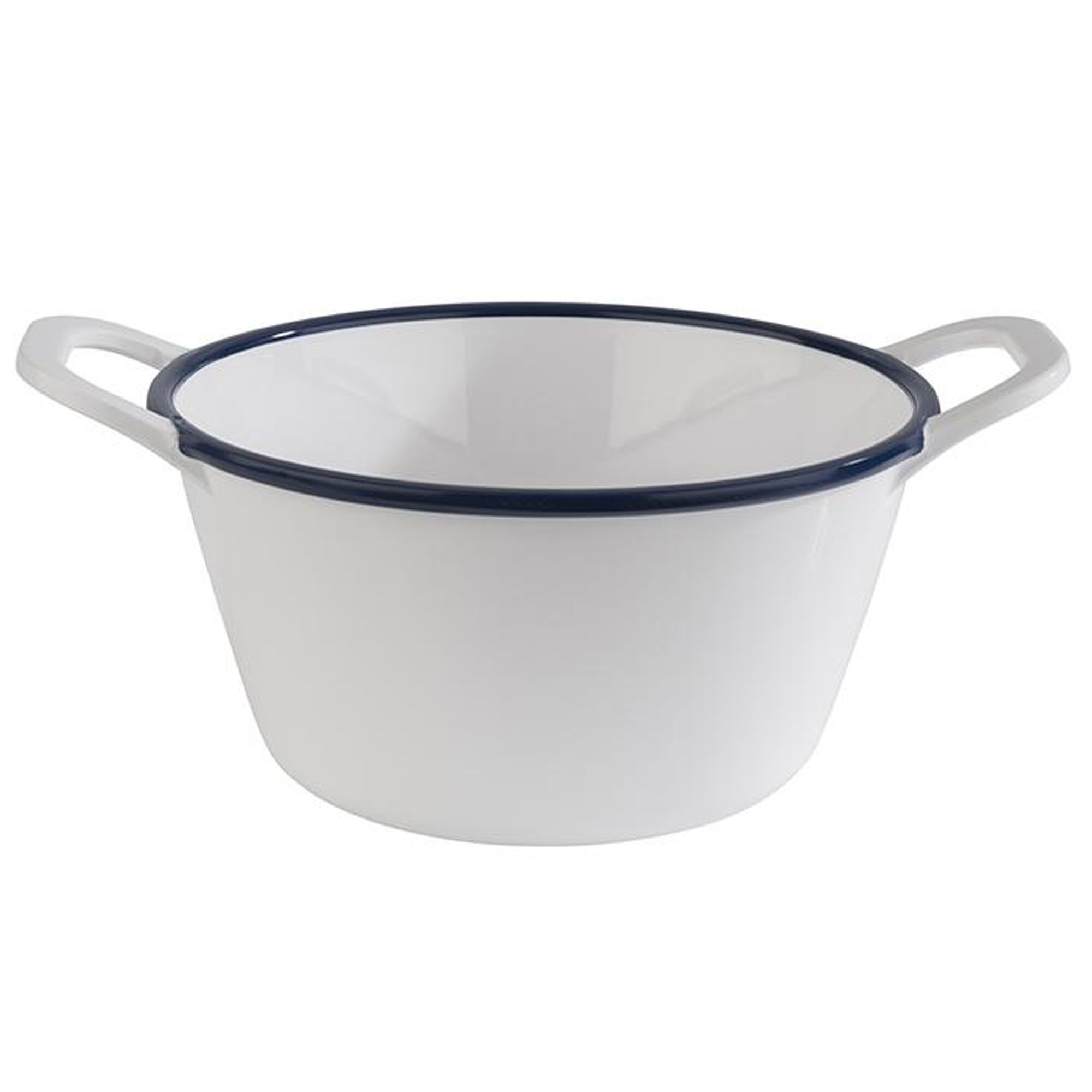 (6 pcs) Coupe - ENAMEL LOOK - Mélamine - 1L - rectangulaire - avec poignées - lot de 6 - 215x165mm - Profondeur : 95mm - Blanc/Bleu