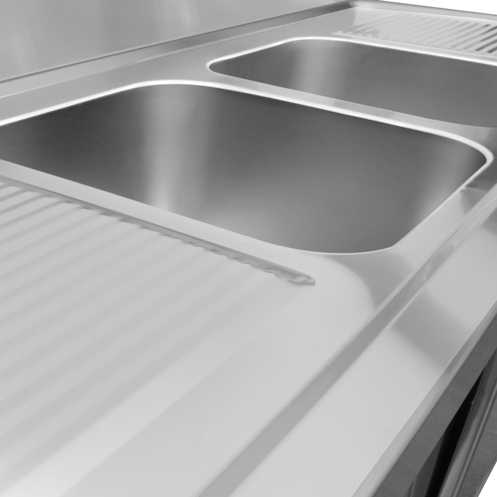 Meuble évier ECO - 1800 x 700 mm - avec 2 bacs au centre