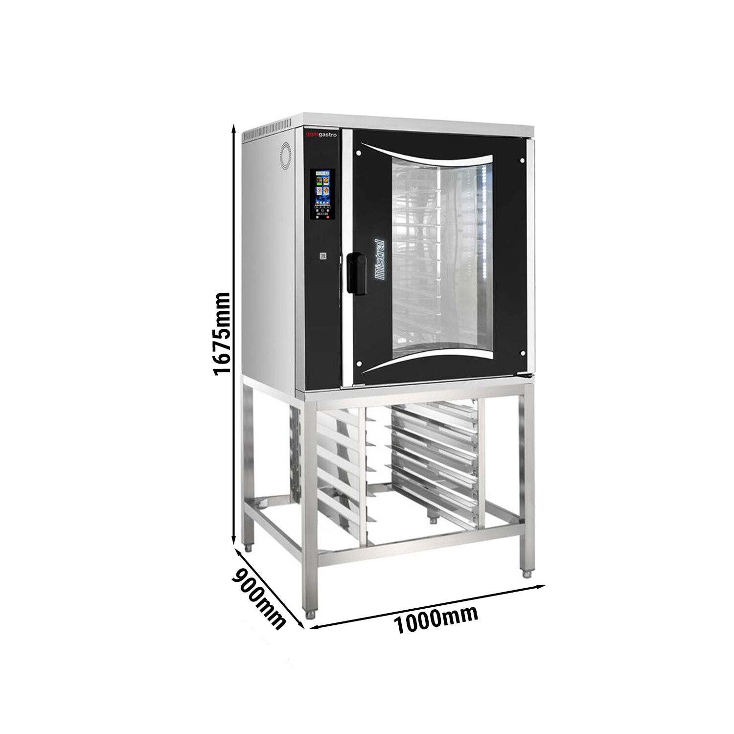 Forno eléctrico de ar quente - de Toque - 6x EN 600 x 400 cm - incl. suporte de base e porta-placas