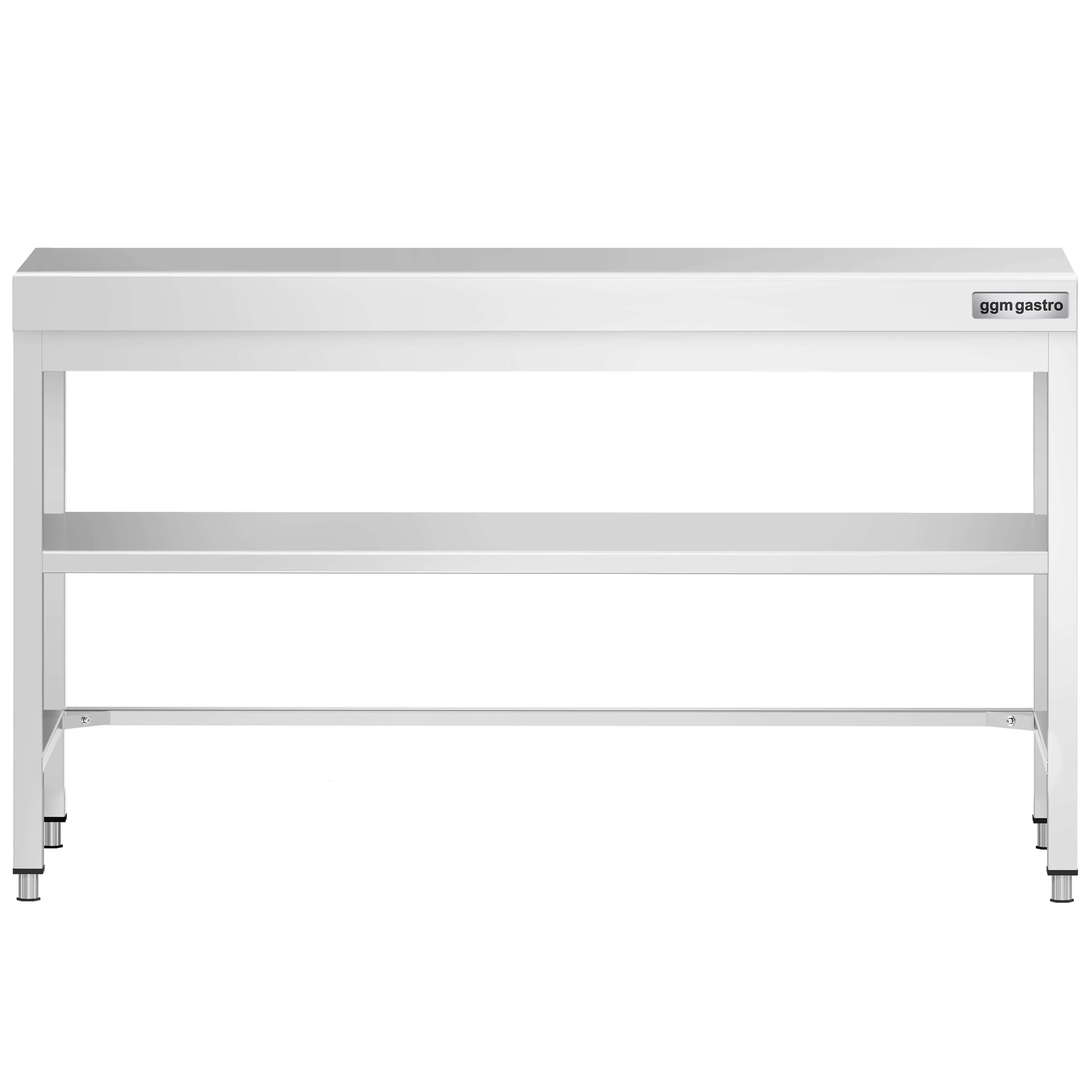 Table de travail en inox PREMIUM – 1600x700 mm – avec tablette inférieure et renforts