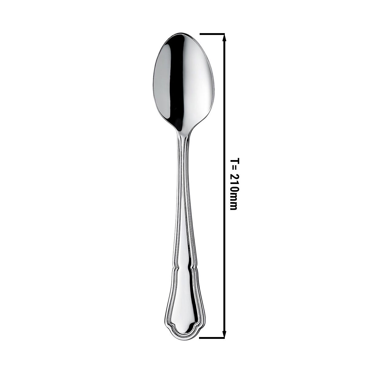 (12 pcs) Cuillère à soupe Vincenza - Acier inoxydable 18/10 - 210mm - Brillant - 12 pièces