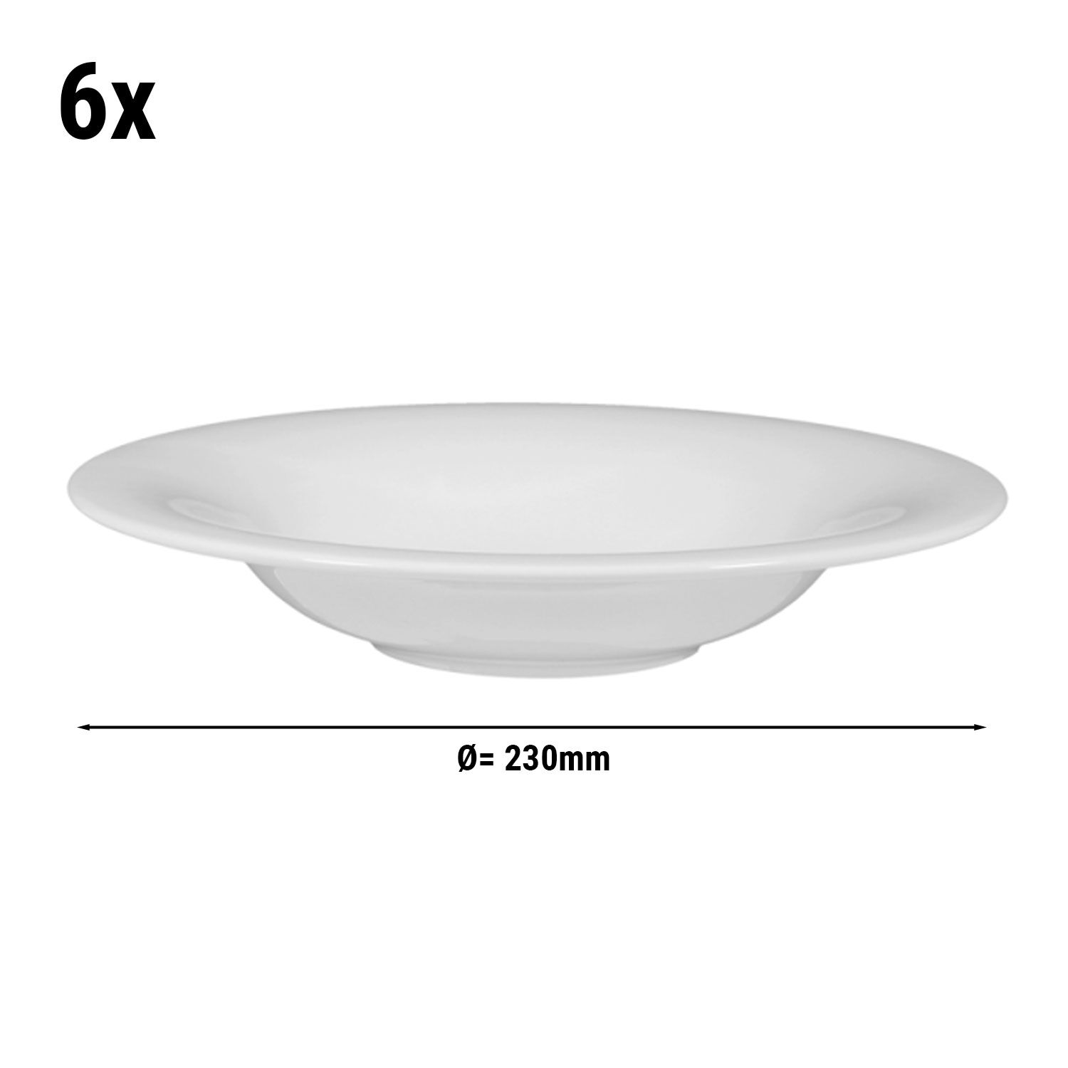 (6 stuks) SELTMANN WEIDEN | Bord - diep - Ø 230mm - Wit/Uni