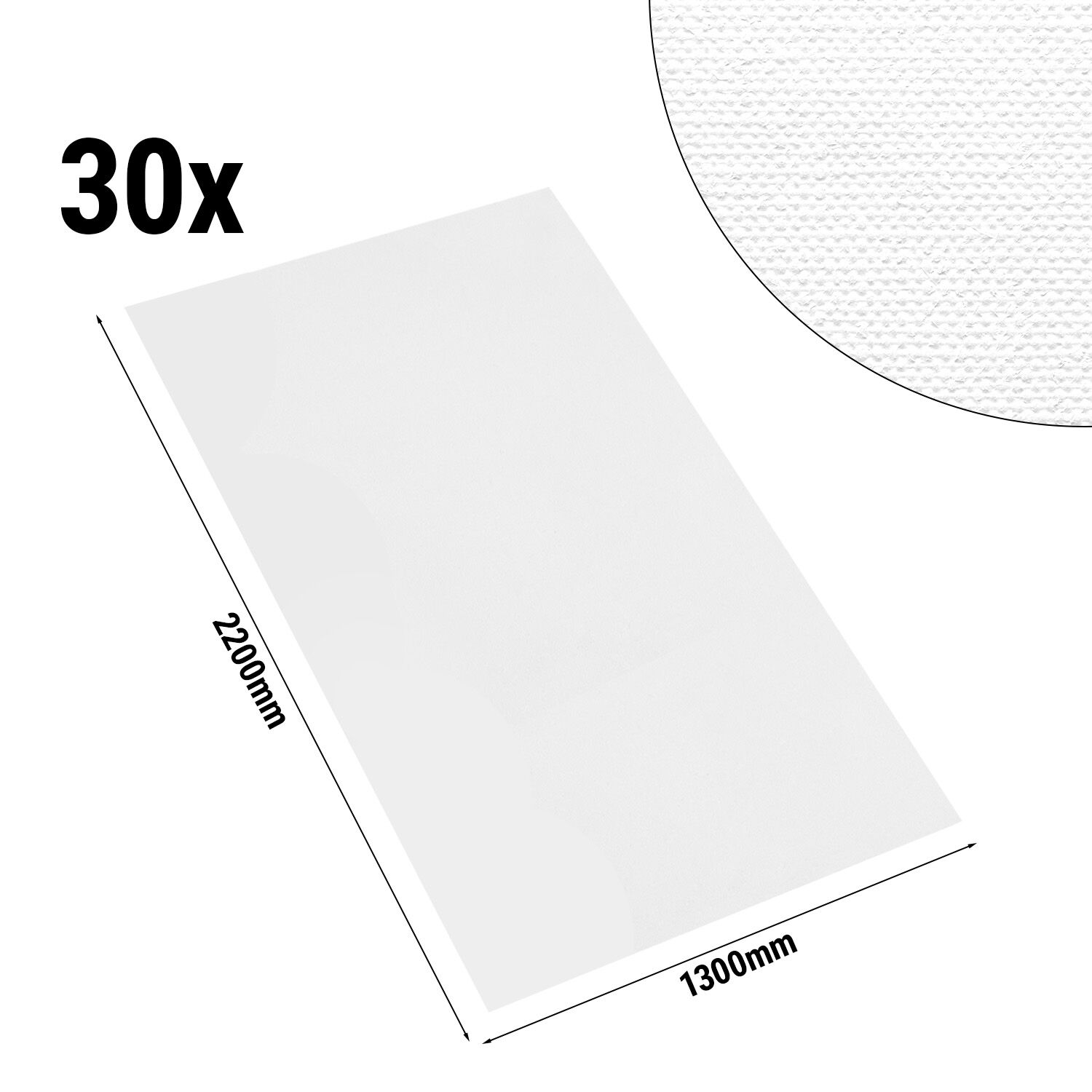 (30 pièces) Nappe damassée Porto Diamant - 220 g/m² - 130 x 220 cm - Blanc