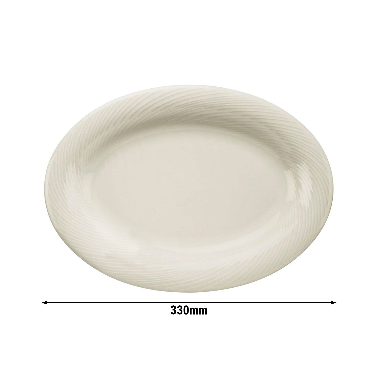 (6 pièces) SEMPRE - Assiette / plat - ovale - Longueur : 330 mm - Assiette à döner - Crème